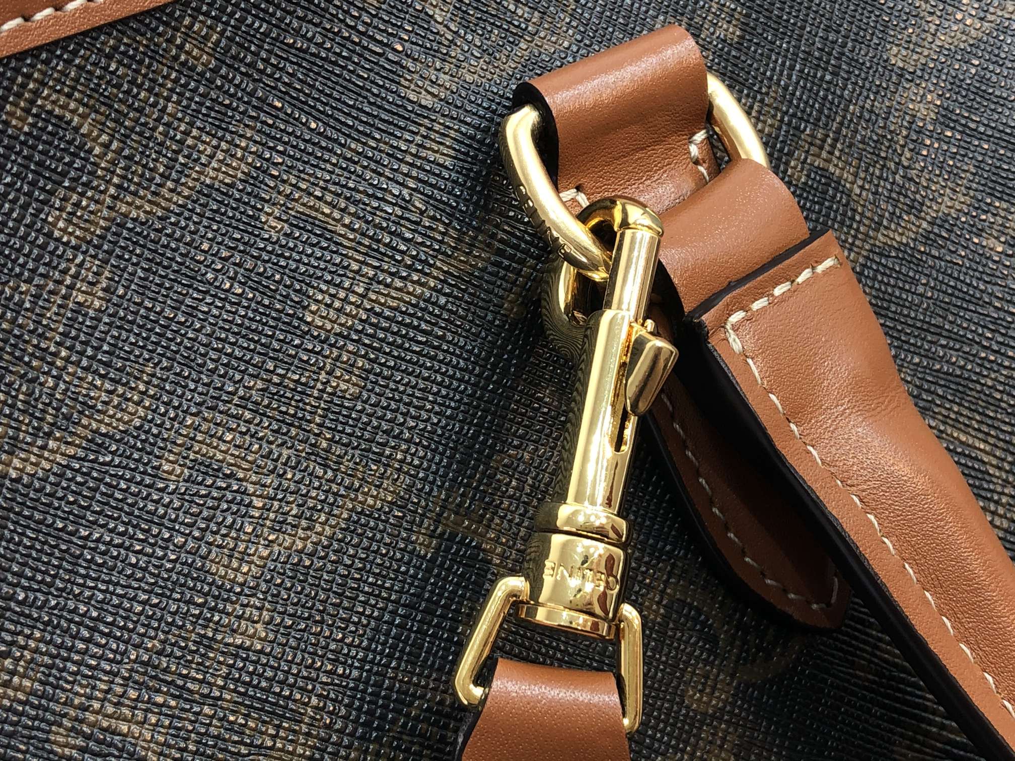 [TOP] CELINE Cabas bag Printed Cow Leather Horizontal Mini Handbag 35*22*7cm - Black&Brown