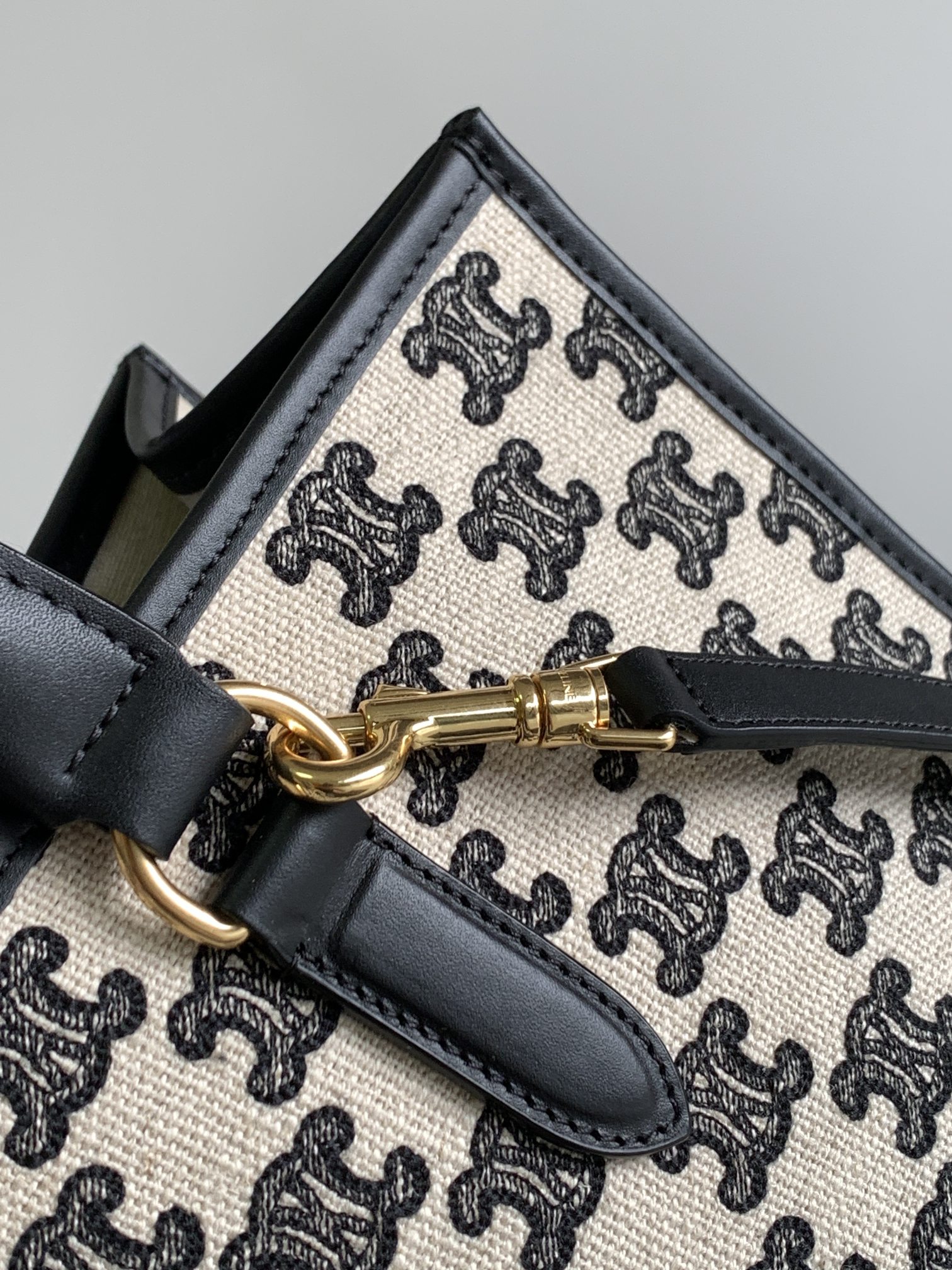 [TOP] CELINE Cabas bag Printed Cow Leather Horizontal Mini Handbag 35*22*7cm - Black