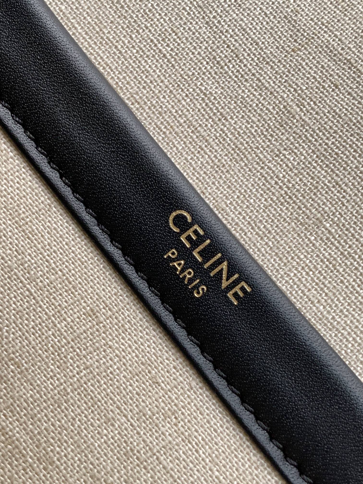 [TOP] CELINE Cabas bag Printed Cow Leather Horizontal Mini Handbag 35*22*7cm - Black