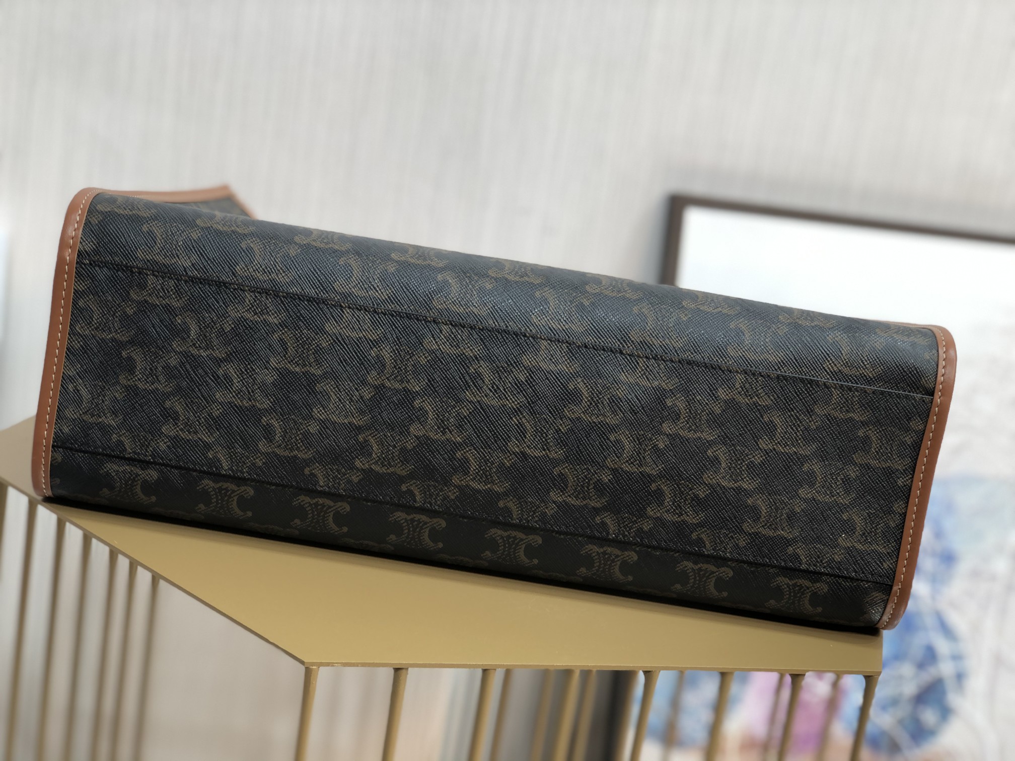 [TOP] CELINE Cabas bag Printed Cow Leather Horizontal Mini Handbag 35*22*7cm - Black&Brown