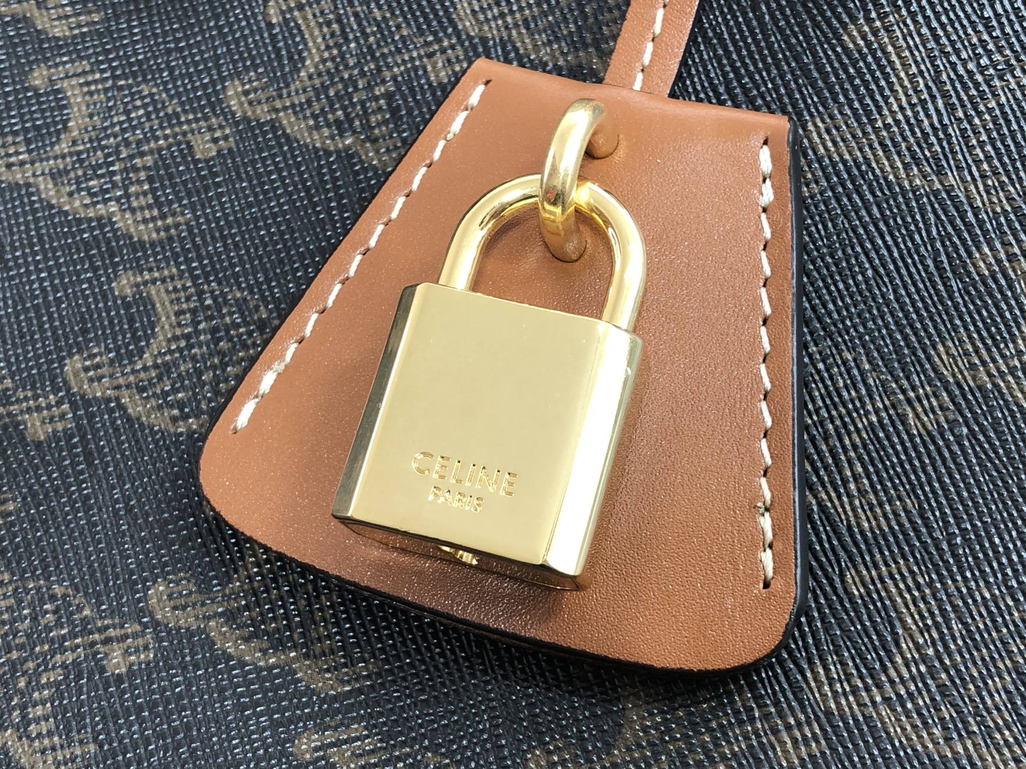 [TOP] CELINE Cabas bag Printed Cow Leather Horizontal Mini Handbag 35*22*7cm - Black&Brown