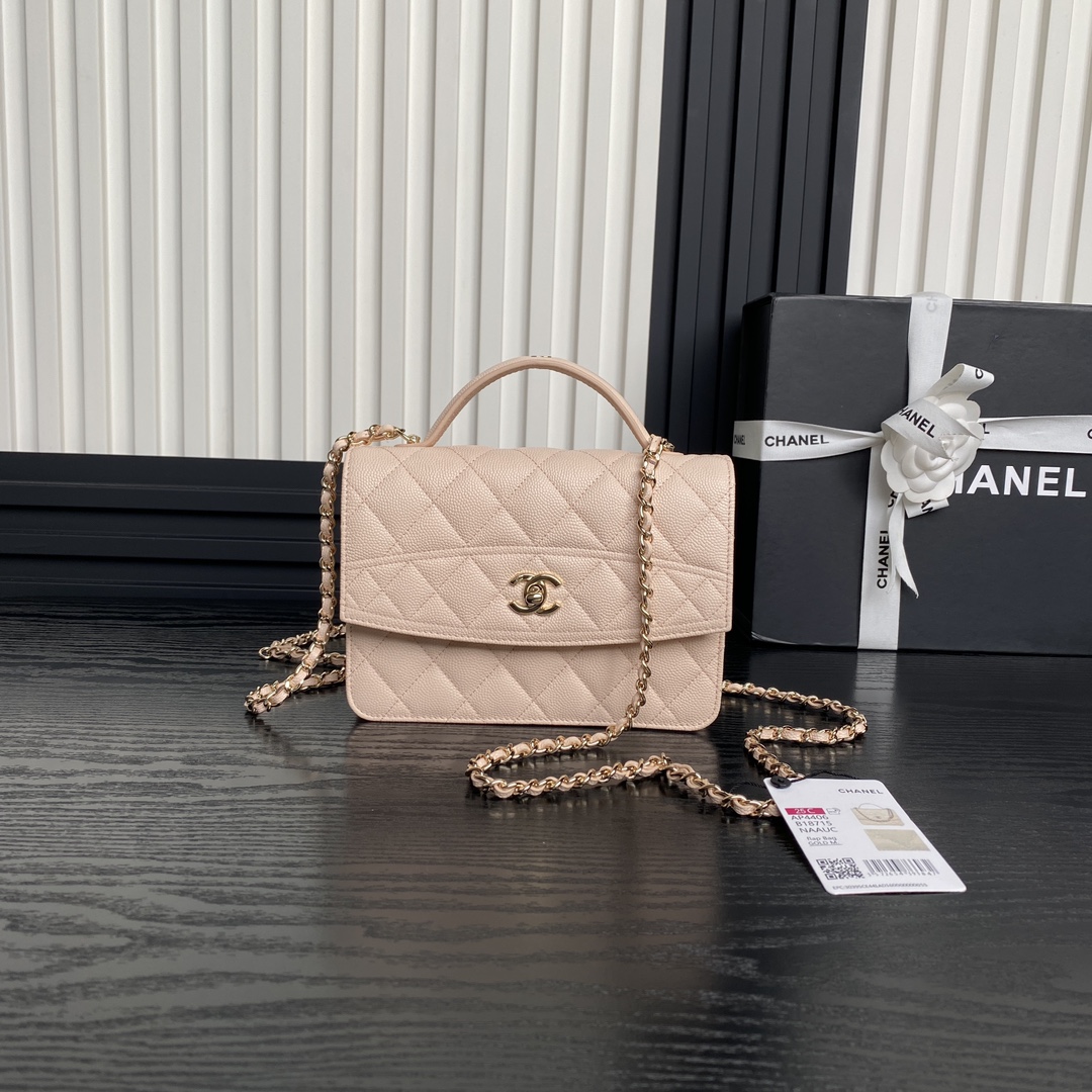 [TOP] CHANEL Clutch Bag With Chain Grained Calfskin 14x18x3cm - 3 Color & GHW