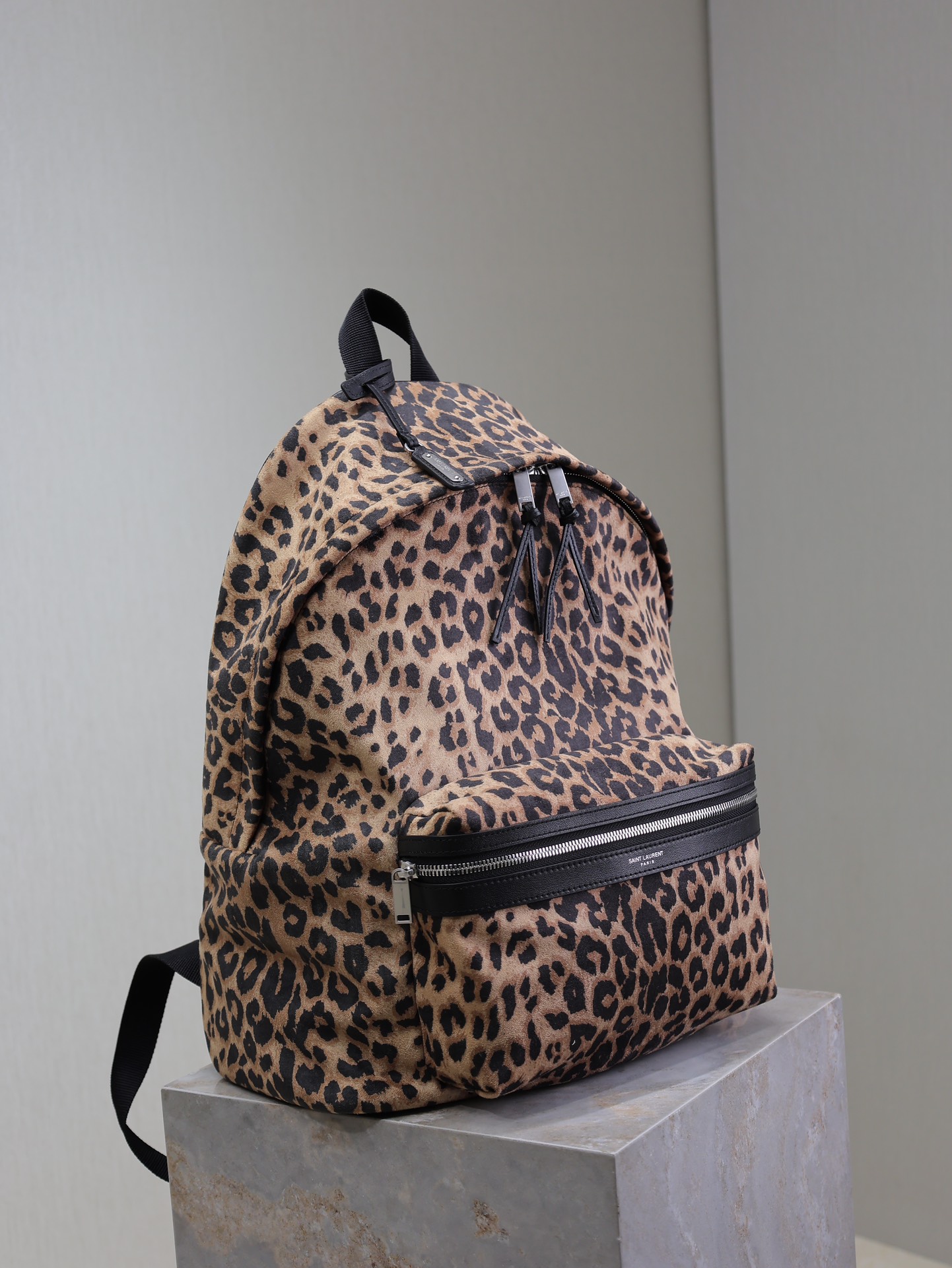 [TOP] Yves Saint Laurent YSL Leopard Backpack 30x38x17cm - Brown