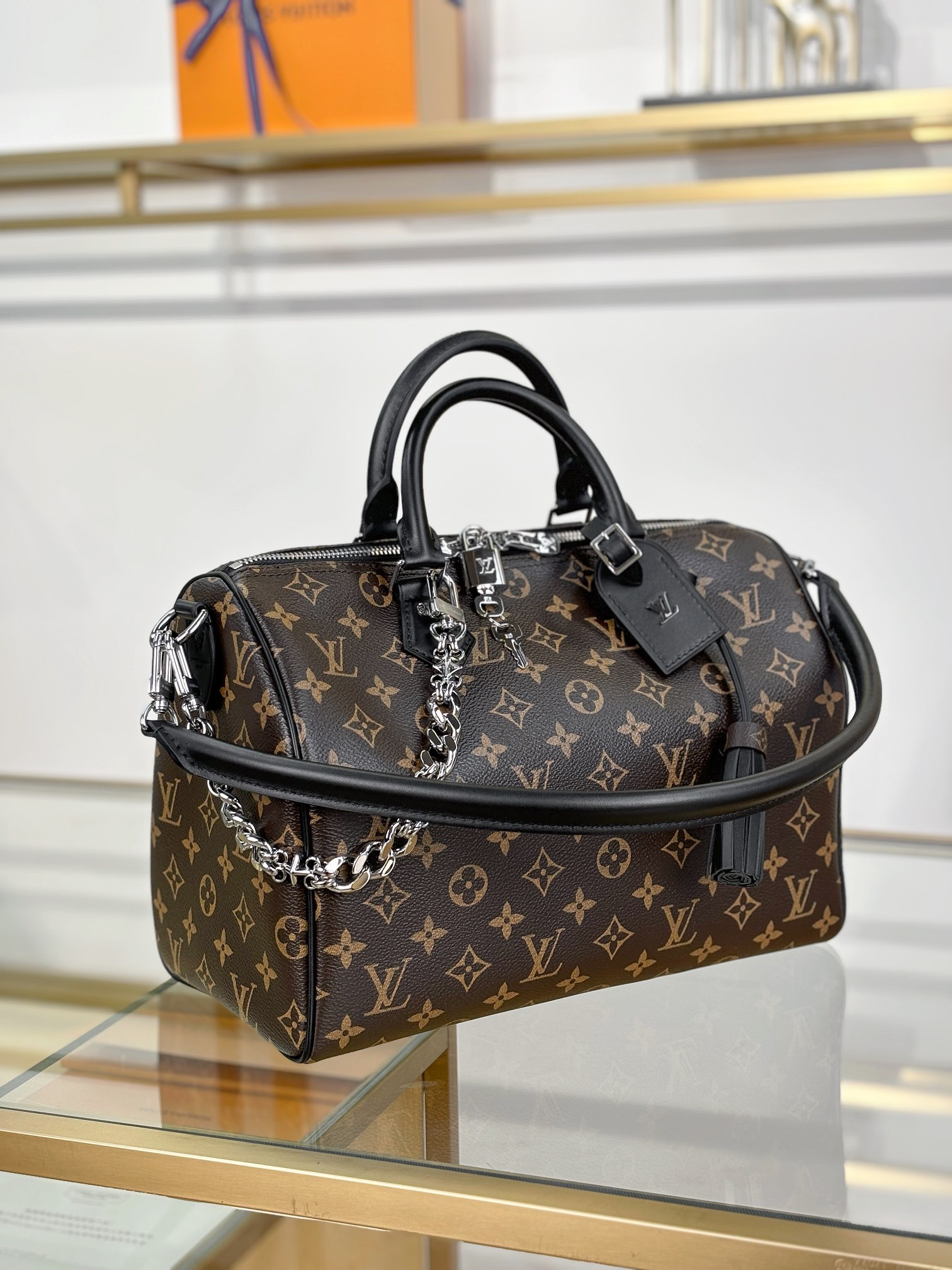 [TOP] Louis Vuitton LV SPEEDY SOFT 30 DARK Bags 30x21x17cm - Brown