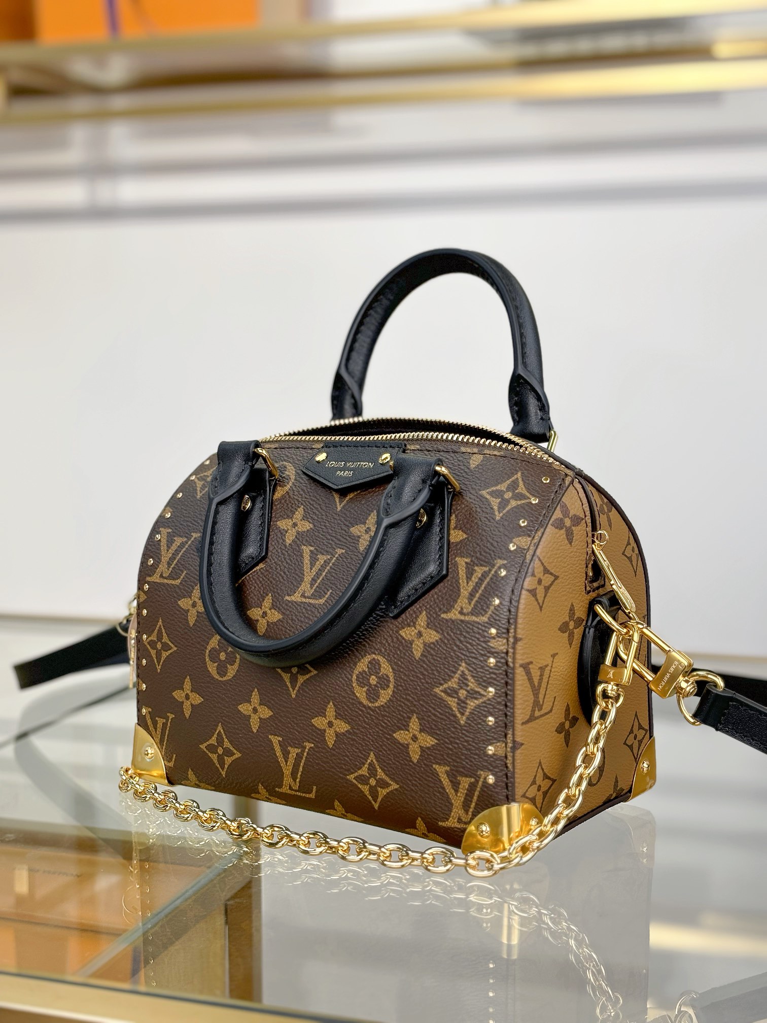 [TOP] Louis Vuitton LV SPEEDY TRUNK 20  Bags 20.5x13.5x11cm  - Brown