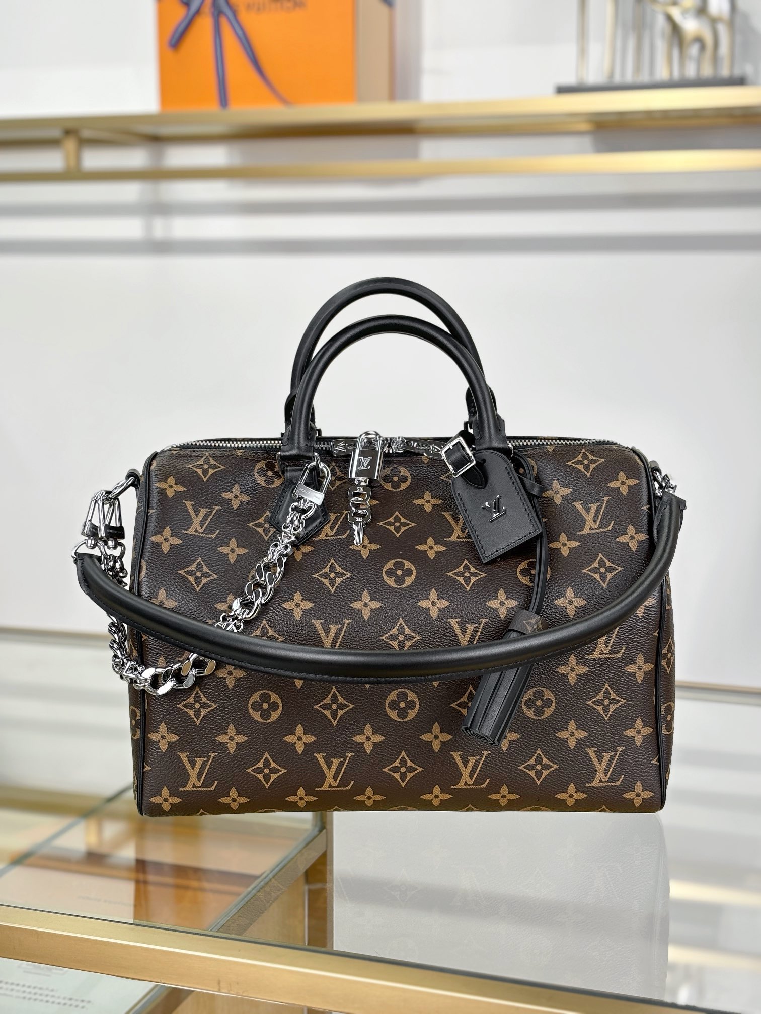 [TOP] Louis Vuitton LV SPEEDY SOFT 30 DARK Bags 30x21x17cm - Brown