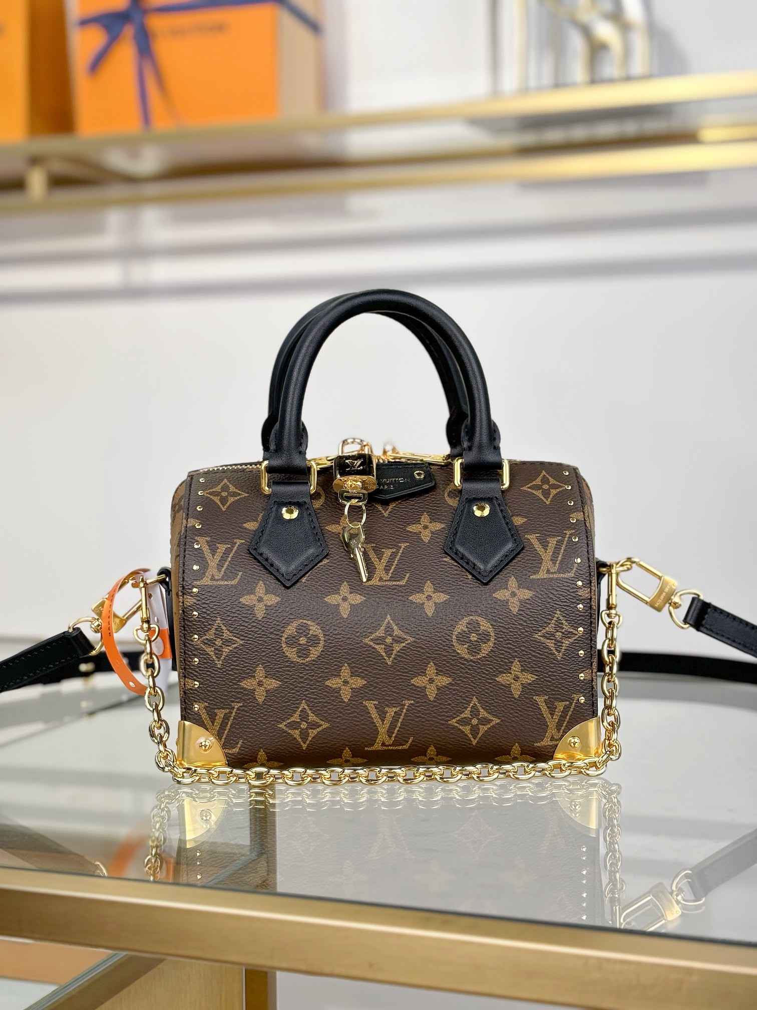 [TOP] Louis Vuitton LV SPEEDY TRUNK 20  Bags 20.5x13.5x11cm  - Brown