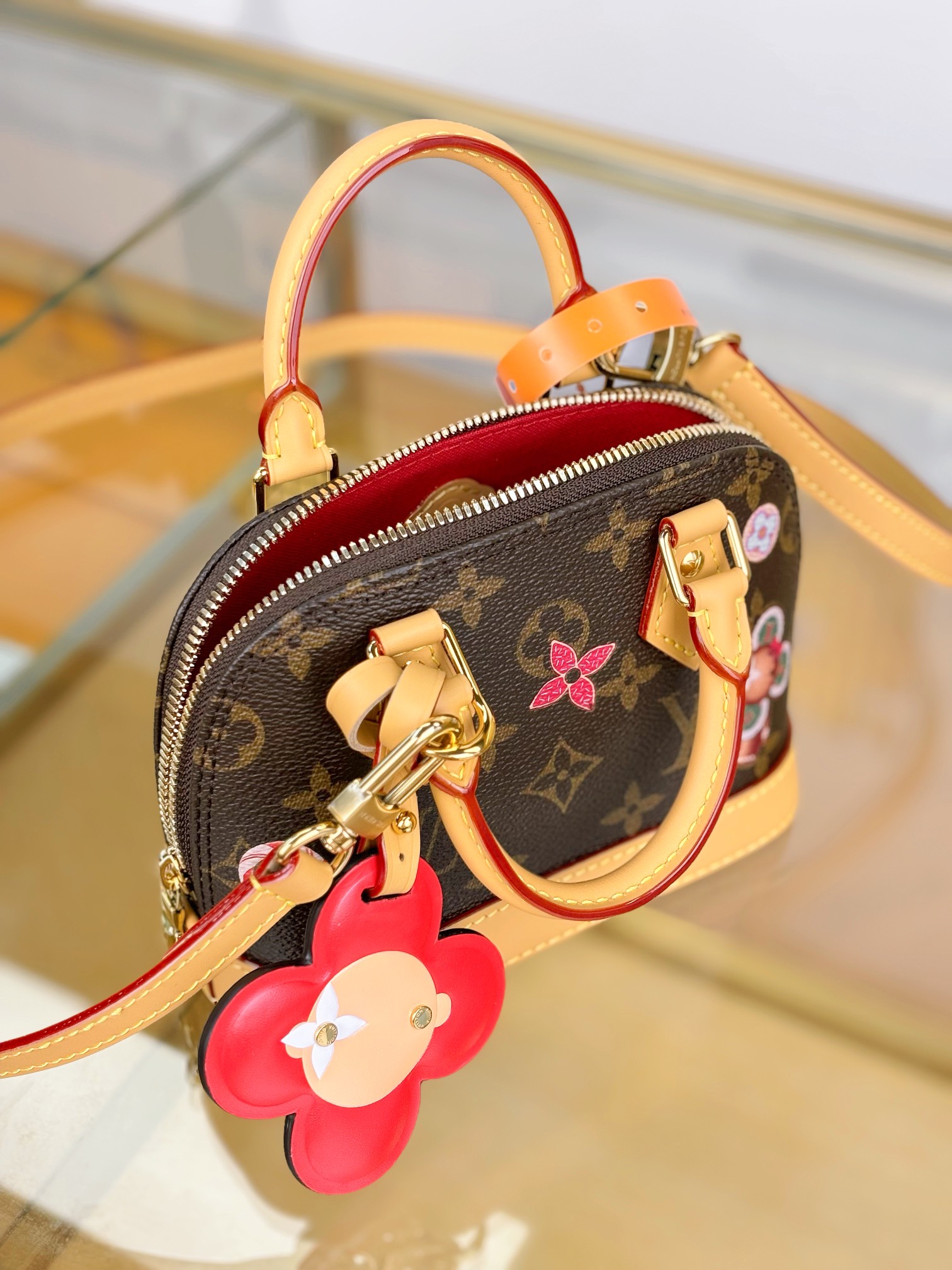 [TOP] Louis Vuitton LV Christmas Limited NANO ALMA Bag 18x12x8cm - Brown