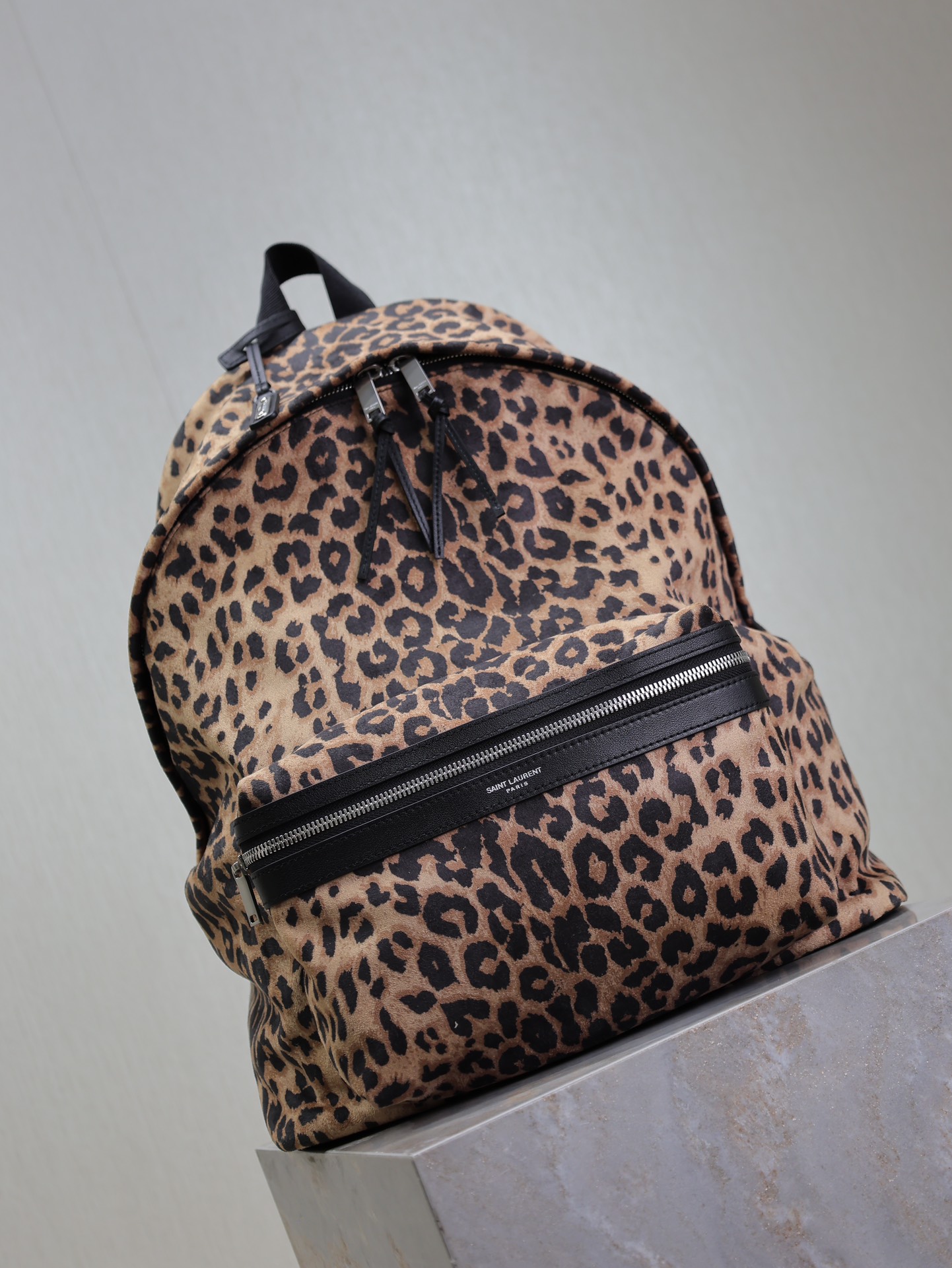 [TOP] Yves Saint Laurent YSL Leopard Backpack 30x38x17cm - Brown