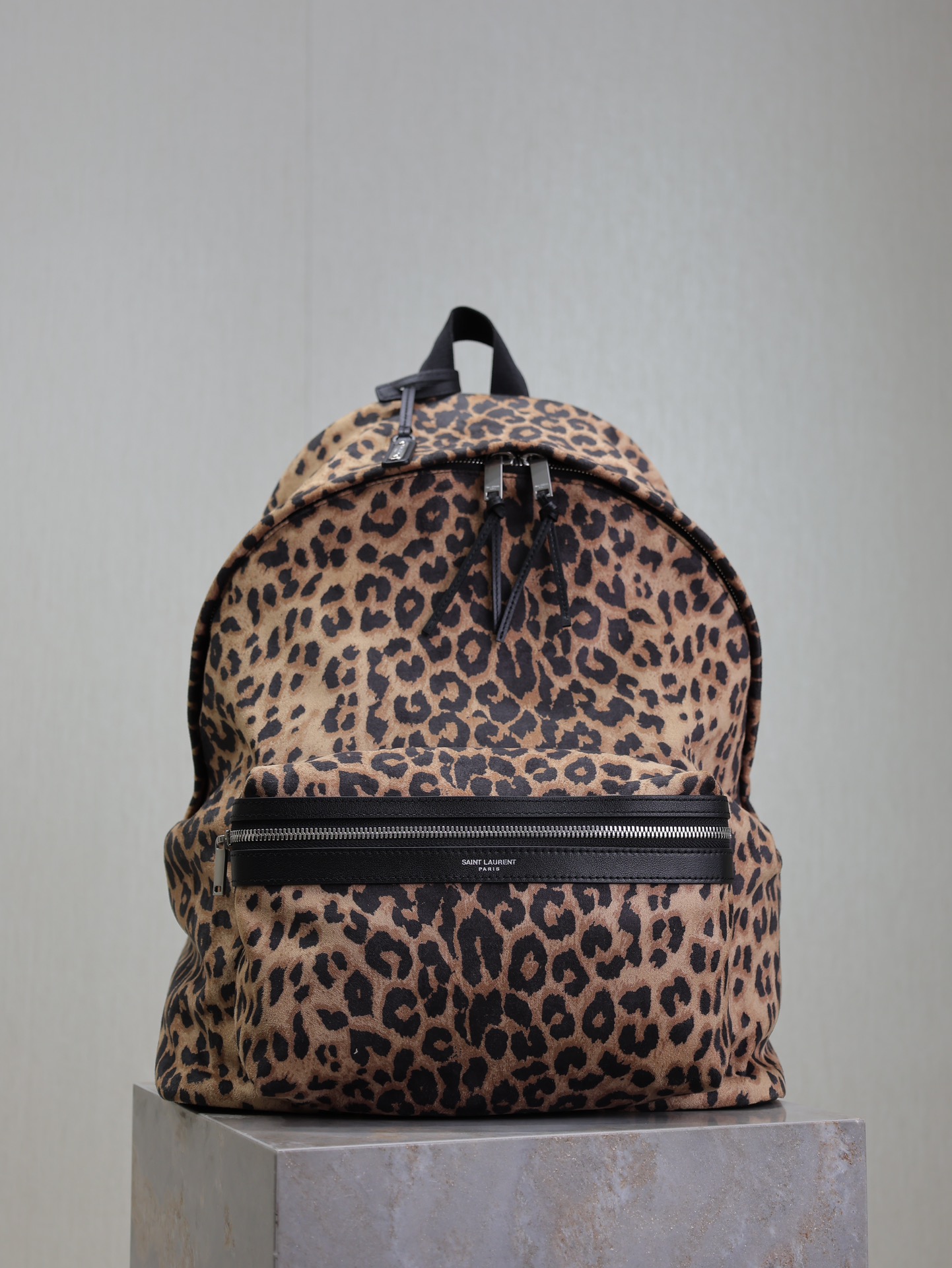 [TOP] Yves Saint Laurent YSL Leopard Backpack 30x38x17cm - Brown