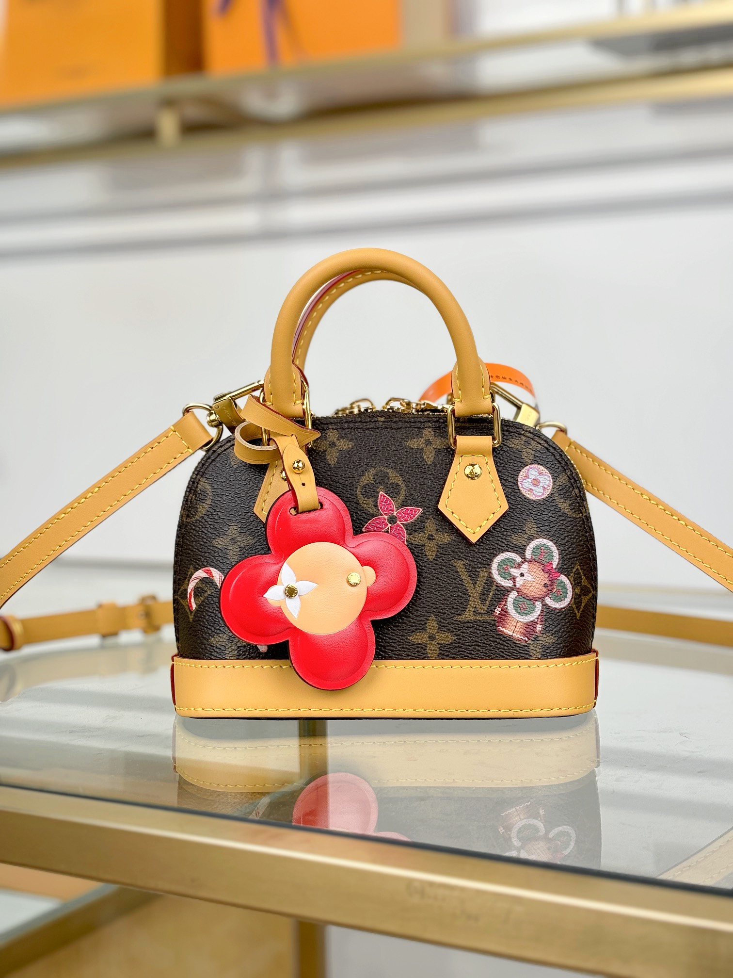 [TOP] Louis Vuitton LV Christmas Limited NANO ALMA Bag 18x12x8cm - Brown