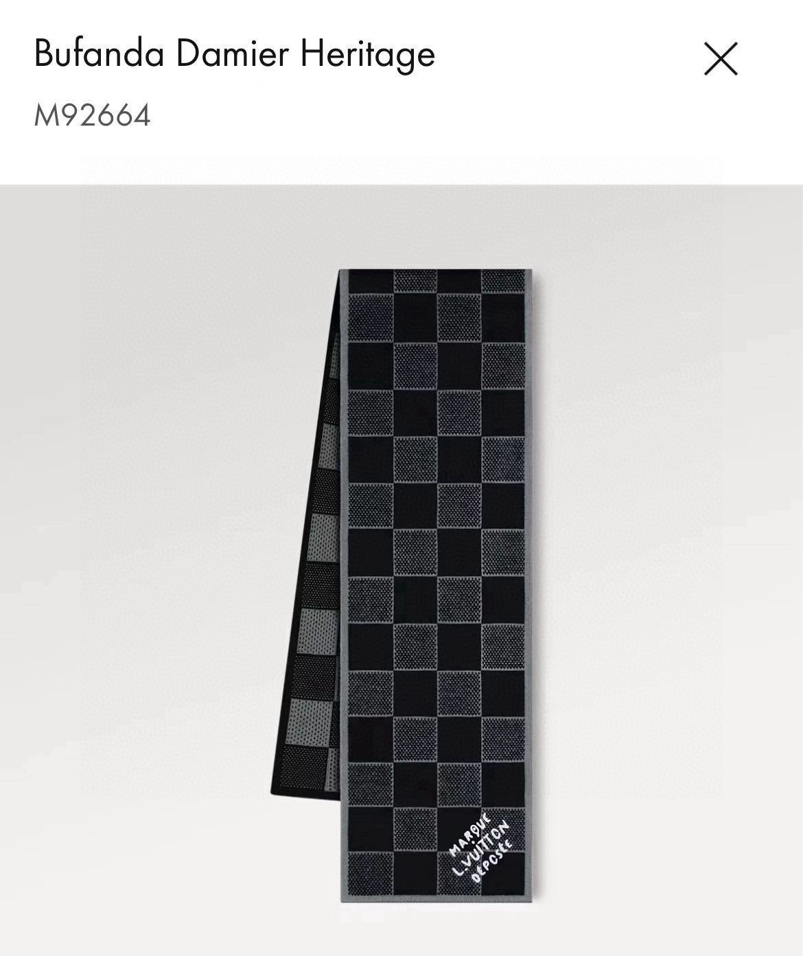 [TOP] Louis Vuitton LV Men's Scarf 25 x 220cm-Black