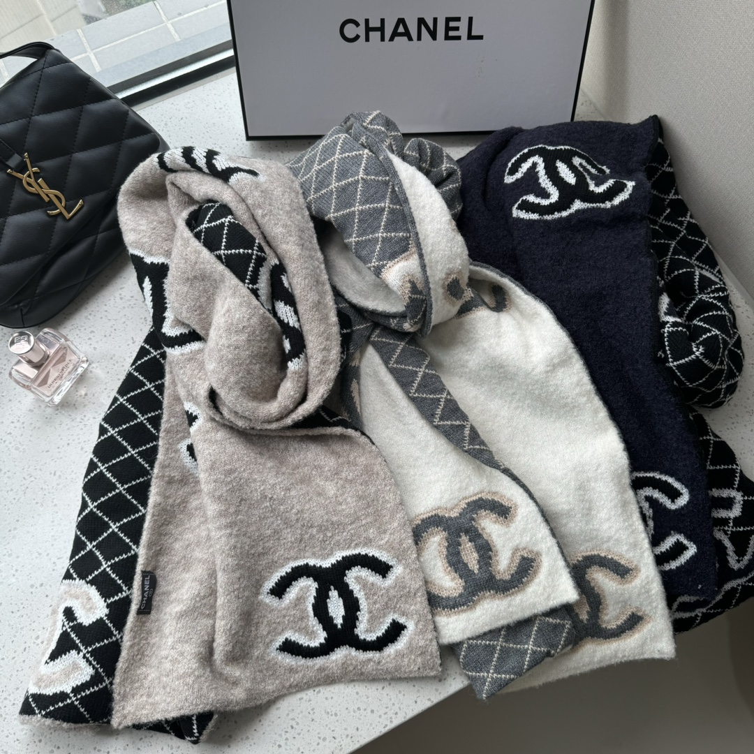 [TOP] CHANEL Scarf 30*185cm - 3 Colors