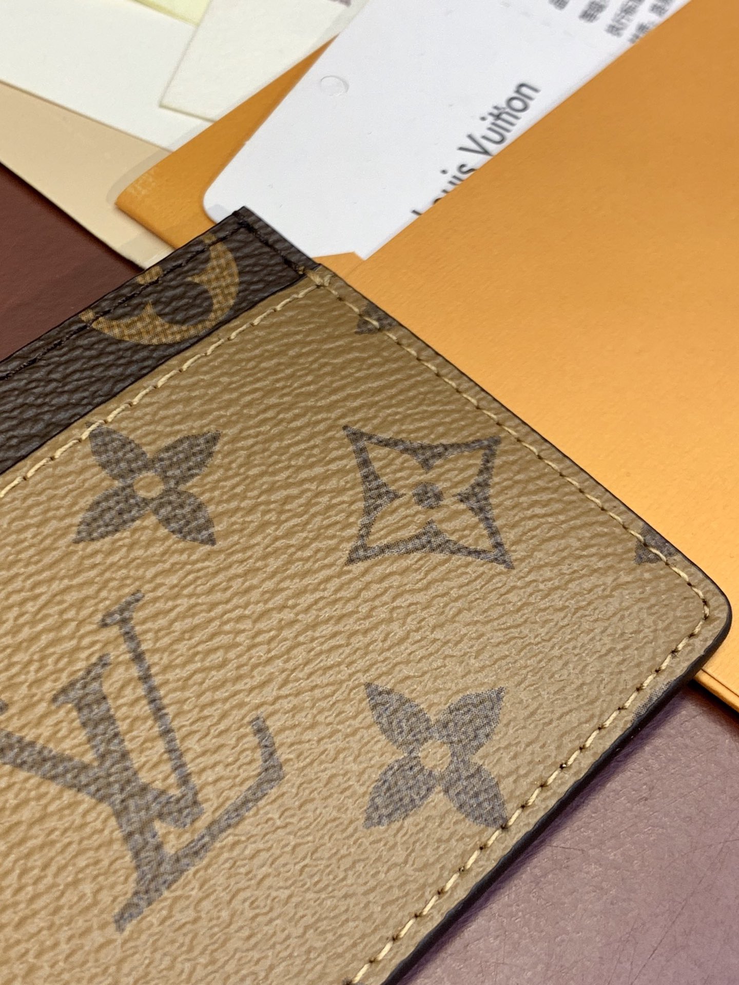 [TOP] Louis Vuitton LV Card Holder Monogram 11x7x0.6cm - Khaki/Brown