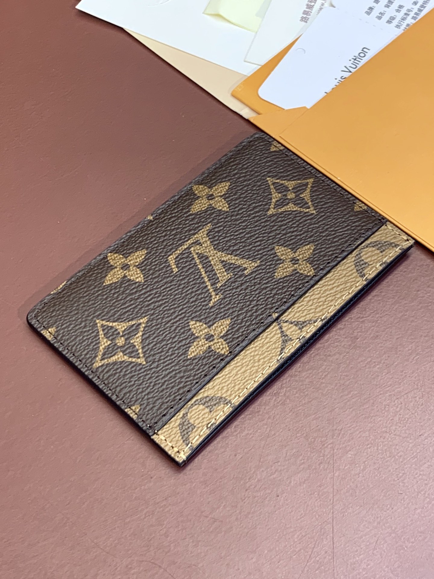 [TOP] Louis Vuitton LV Card Holder Monogram 11x7x0.6cm - Khaki/Brown