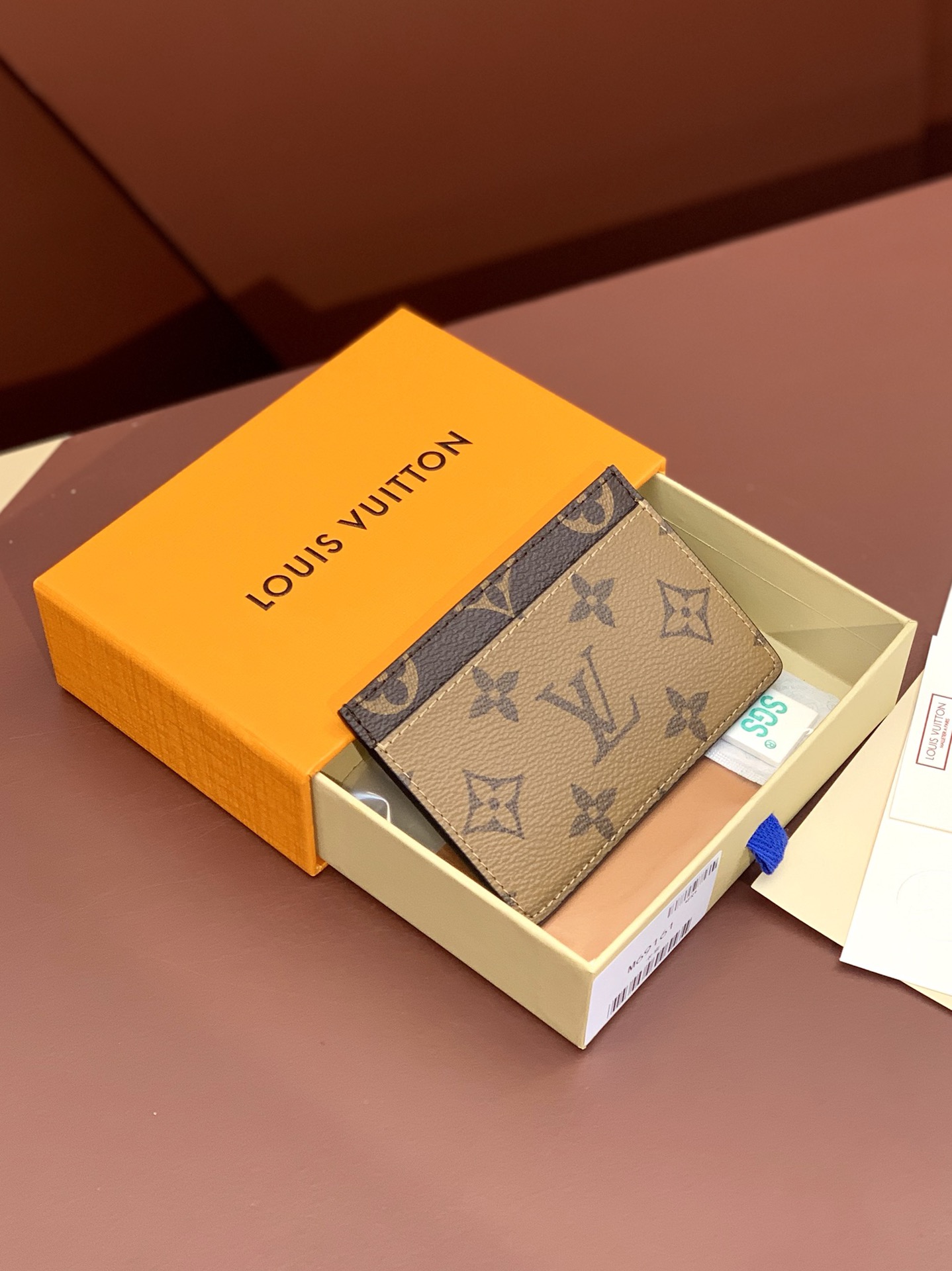 [TOP] Louis Vuitton LV Card Holder Monogram 11x7x0.6cm - Khaki/Brown