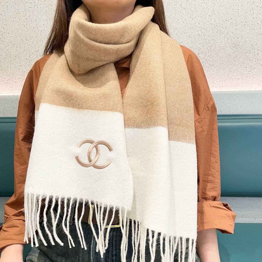 [TOP] CHANEL CC  Scarf 32X180cm - 3 Colors