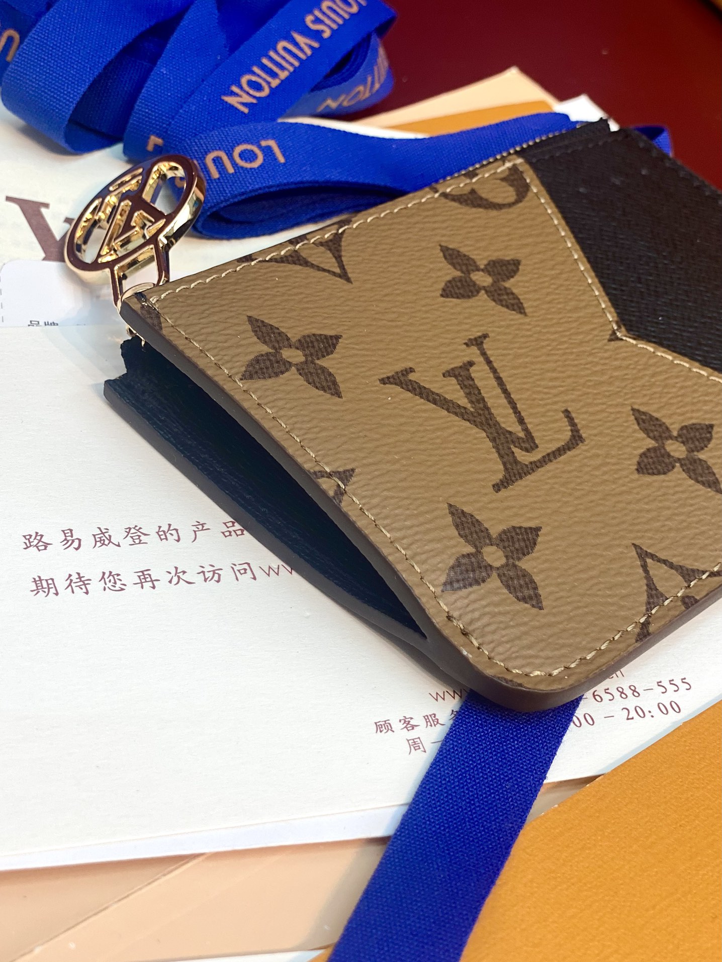 [TOP] Louis Vuitton LV Romy Card Holder Monogram 12x8x0.8cm - Khaki/Black