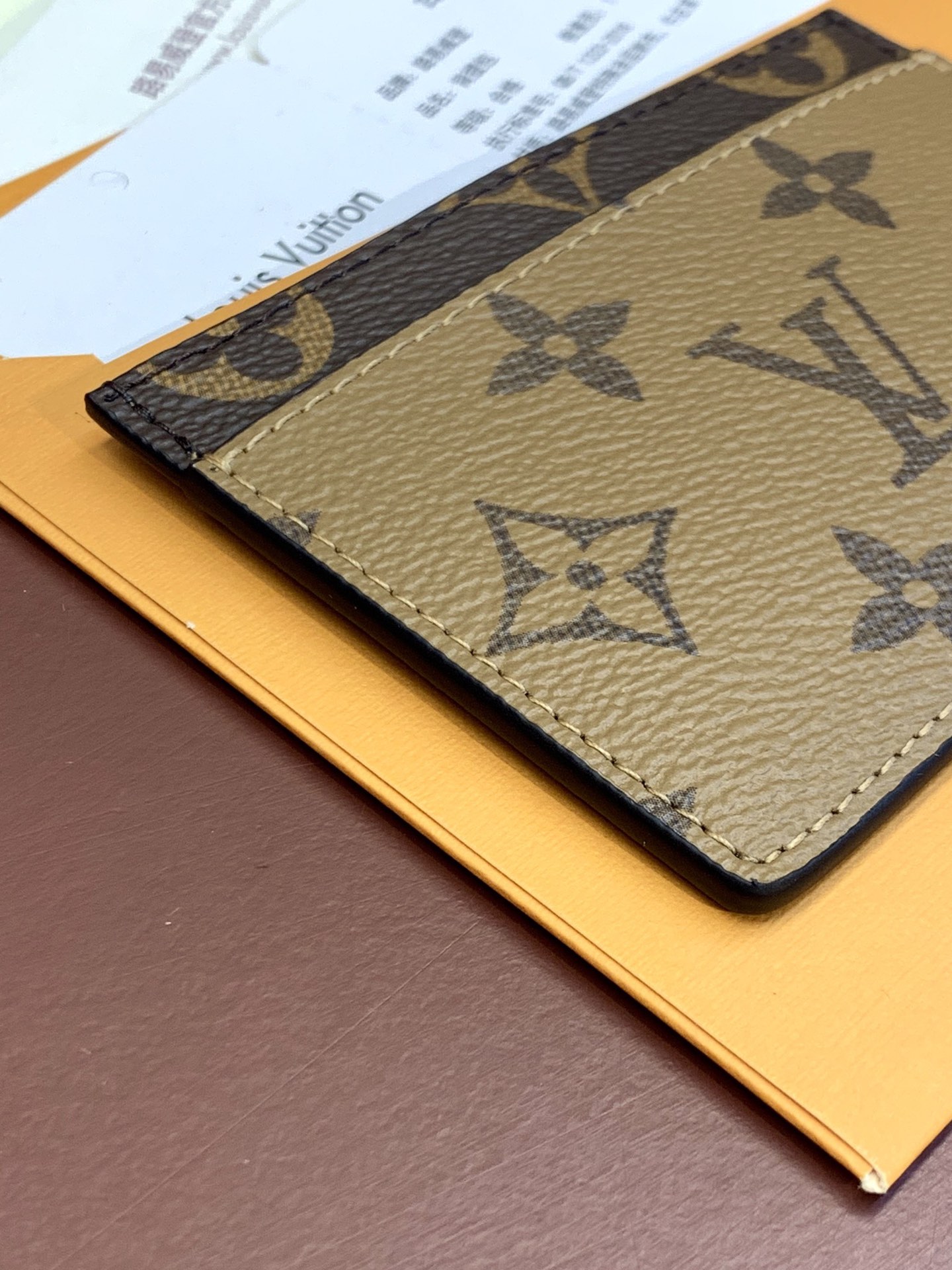 [TOP] Louis Vuitton LV Card Holder Monogram 11x7x0.6cm - Khaki/Brown