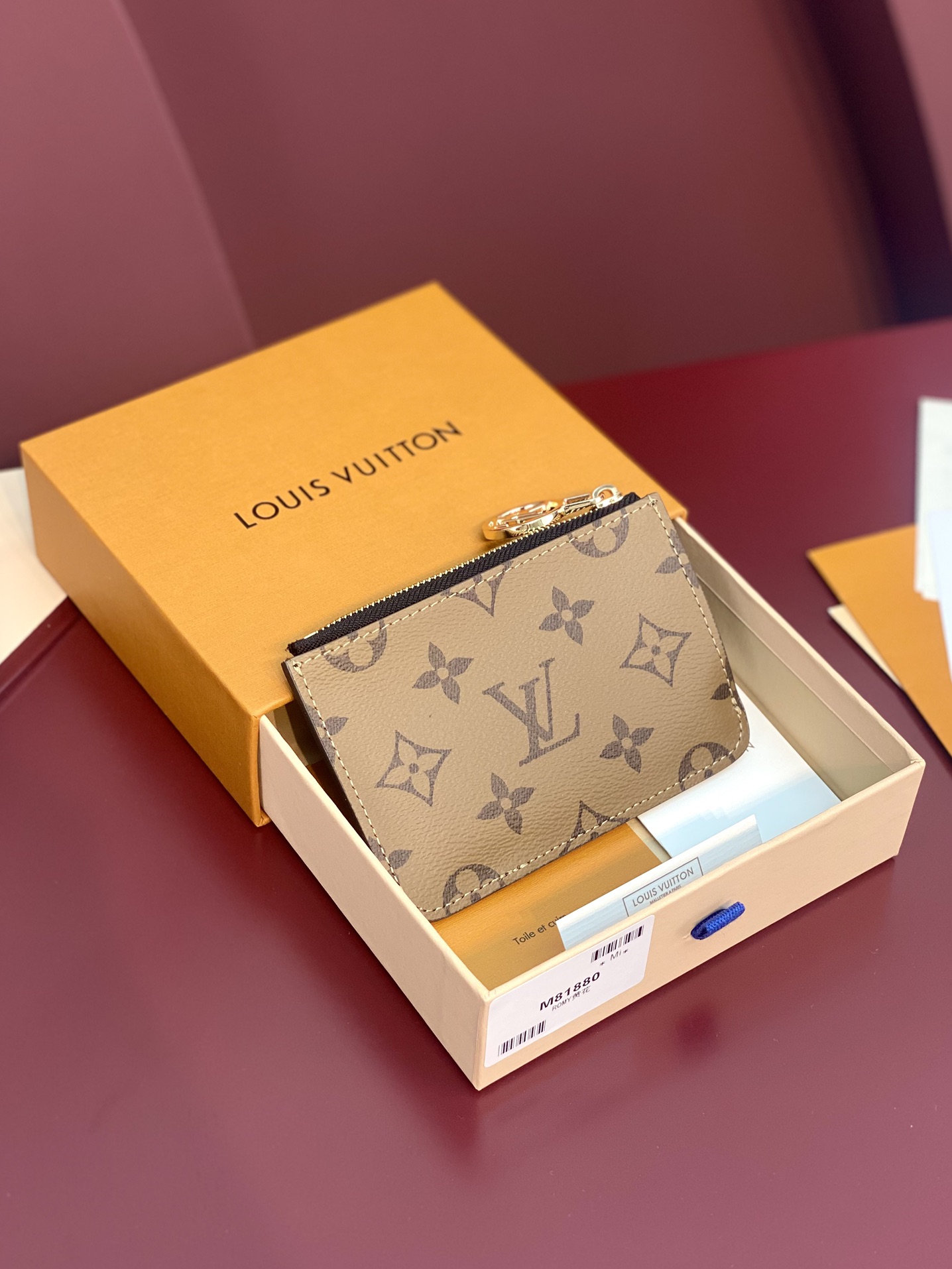 [TOP] Louis Vuitton LV Romy Card Holder Monogram 12x8x0.8cm - Khaki/Black