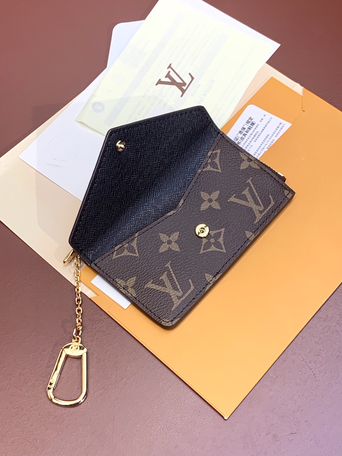 [TOP] Louis Vuitton LV Recto Verso Card Holder Monogram 13x2.5x9.5cm - Khaki/Brown