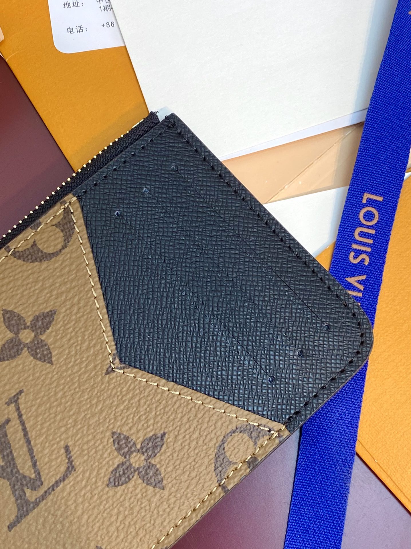 [TOP] Louis Vuitton LV Romy Card Holder Monogram 12x8x0.8cm - Khaki/Black