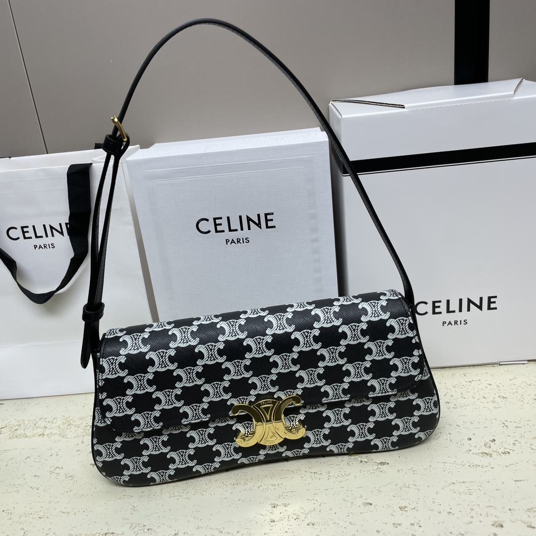 [TOP] CELINE LOLA Baguette Handbag Sheep Leather Lining 28x12×5cm - 2 Colour