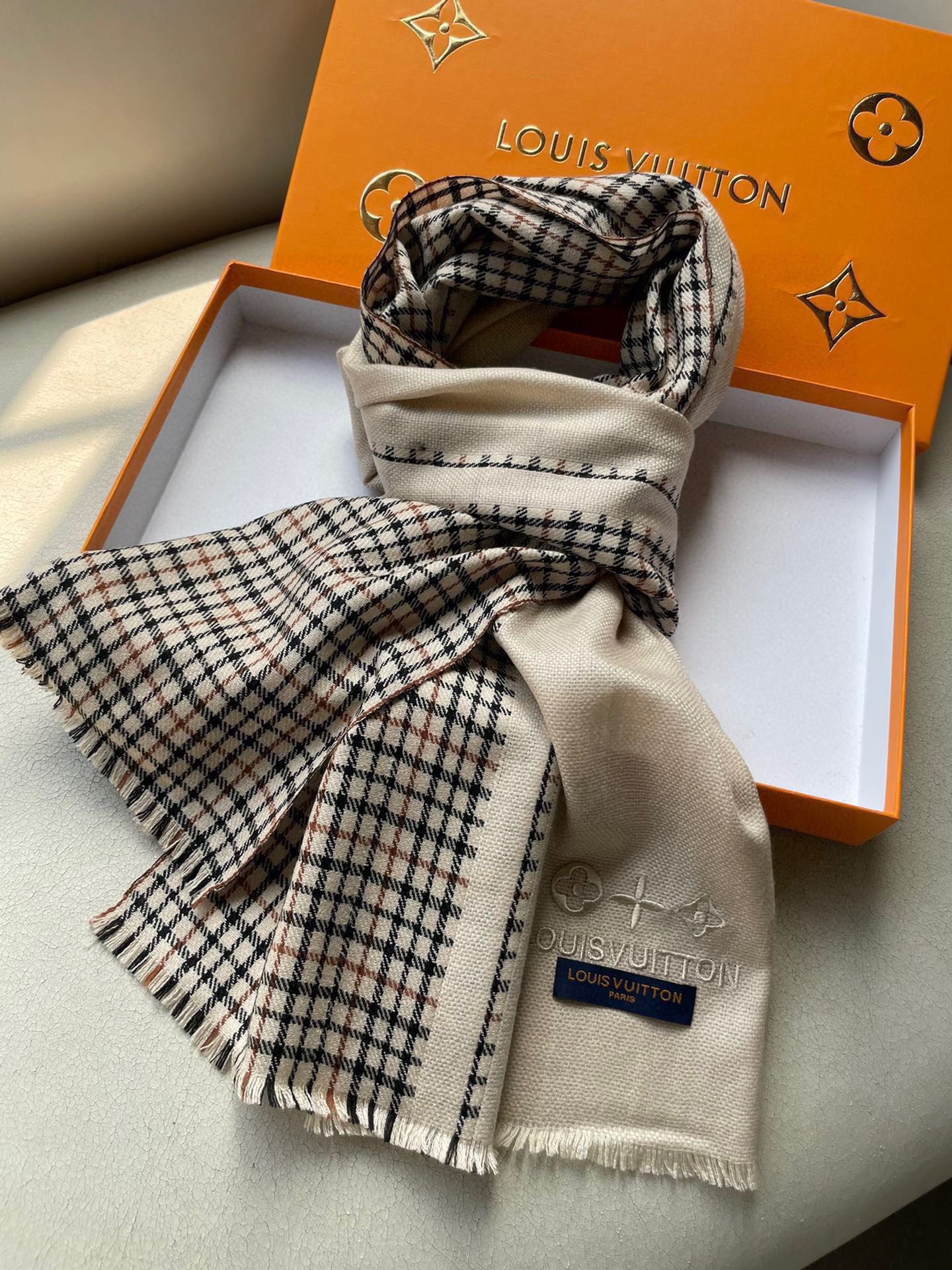 [TOP] Louis Vuitton LV Wool Scarf 35*180cm - Khaki
