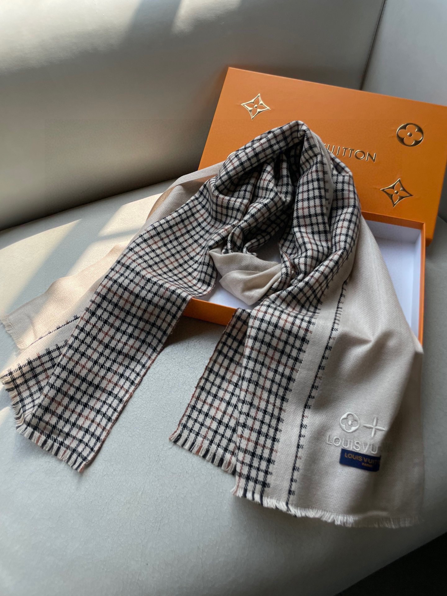 [TOP] Louis Vuitton LV Wool Scarf 35*180cm - Khaki