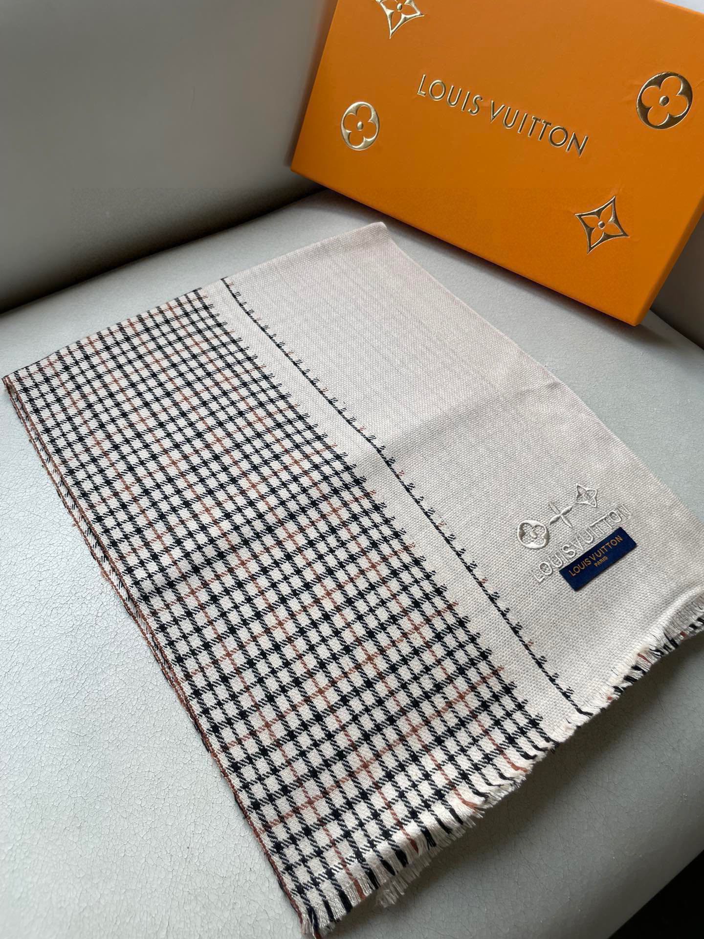 [TOP] Louis Vuitton LV Wool Scarf 35*180cm - Khaki