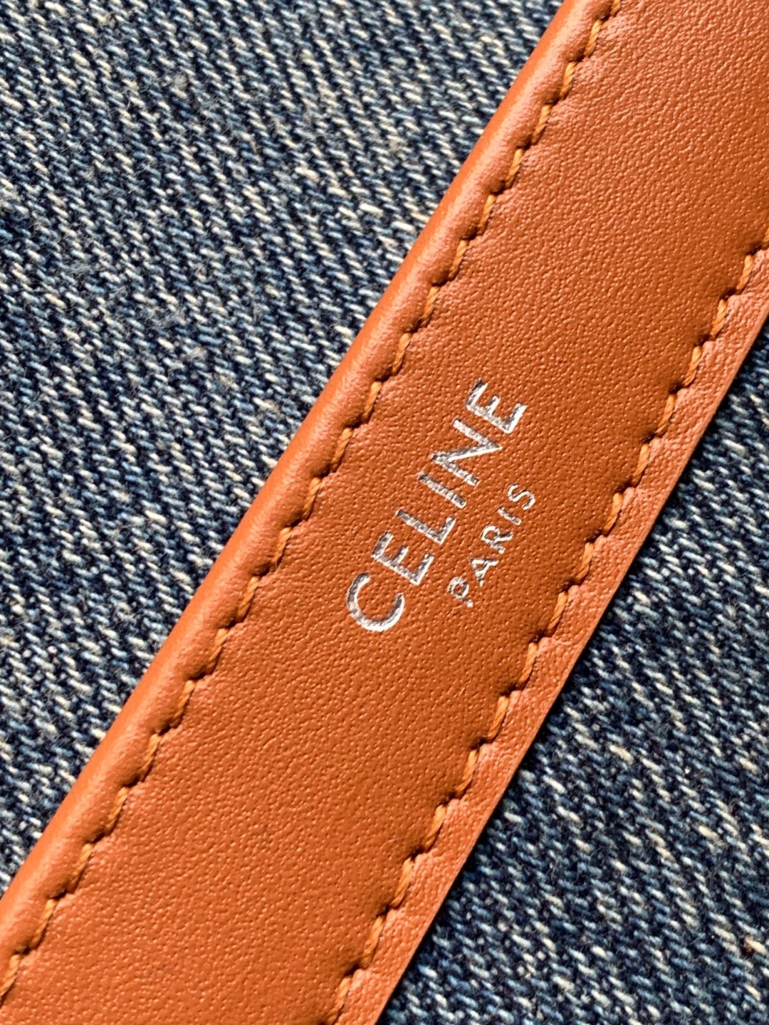 [TOP] CELINE Triomphe Bag Denim Chain Bag 20.5*10.5*4cm - Blue