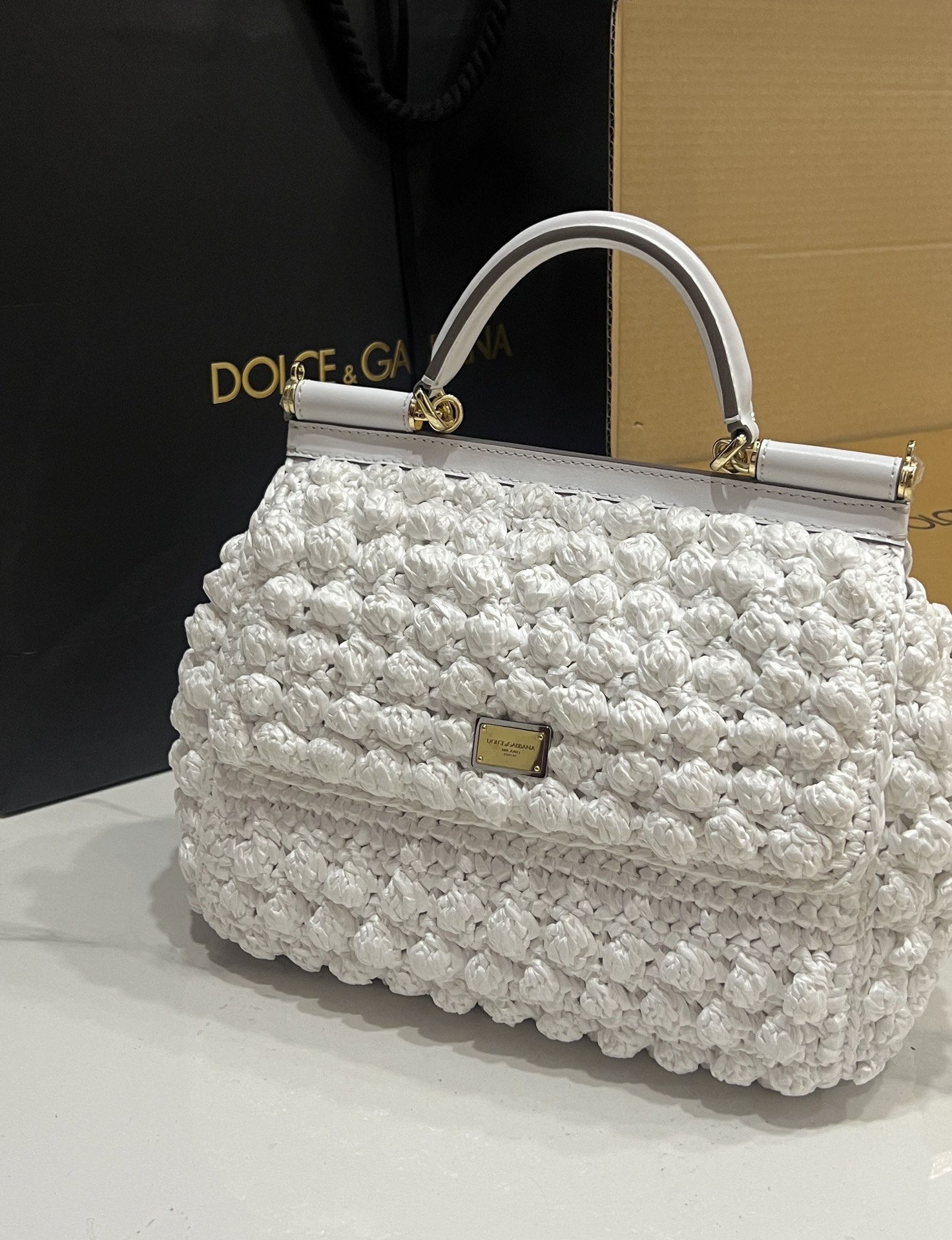 [TOP] Dolce & Gabbana D&G Sicily Bag 25x17x9cm - White