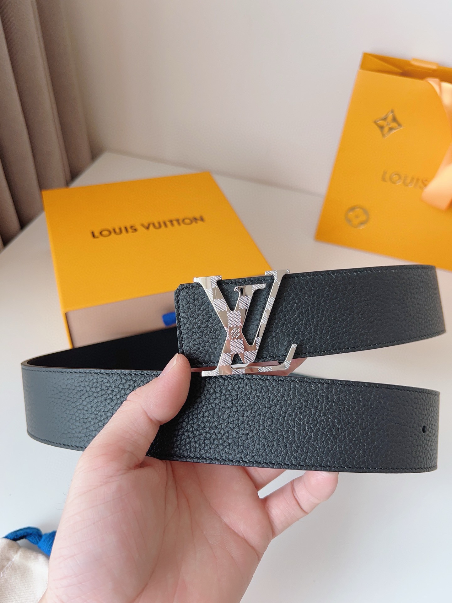 [TOP] Louis Vuitton LV Damier Reversible Belt - 4.0CM