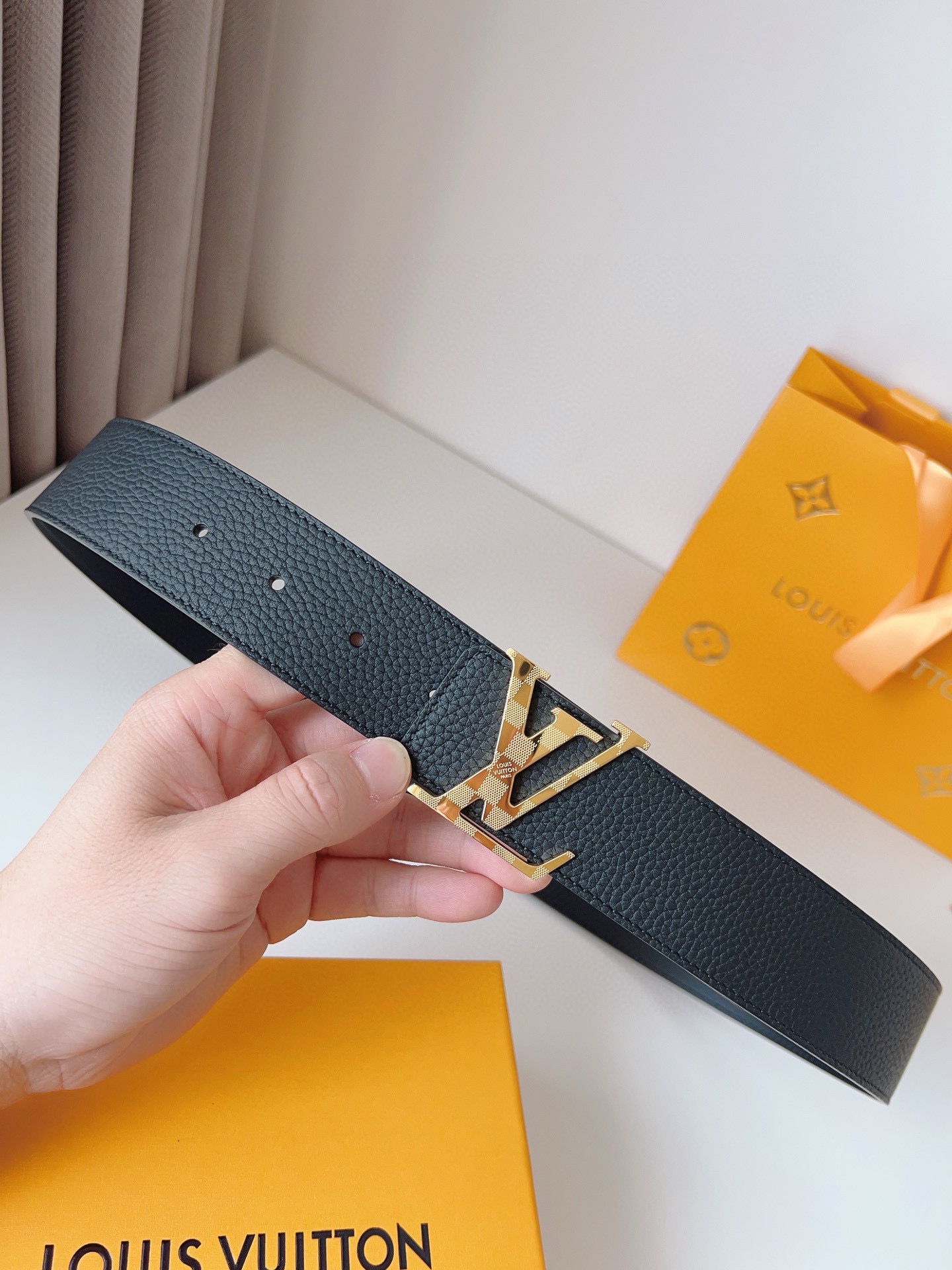 [TOP] Louis Vuitton LV Damier Reversible Belt - 4.0CM