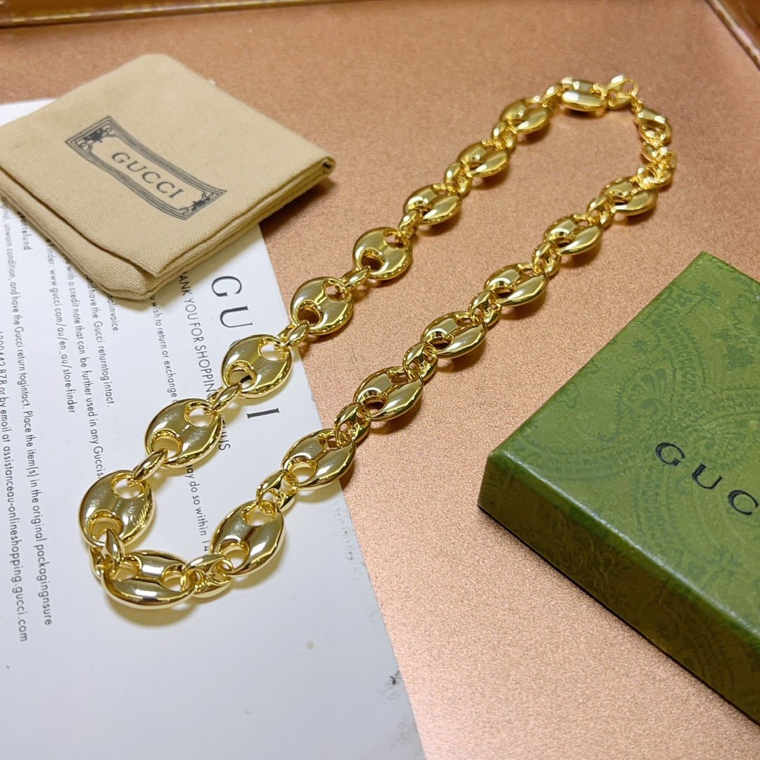 [TOP] GUCCI GG Necklace - Gold