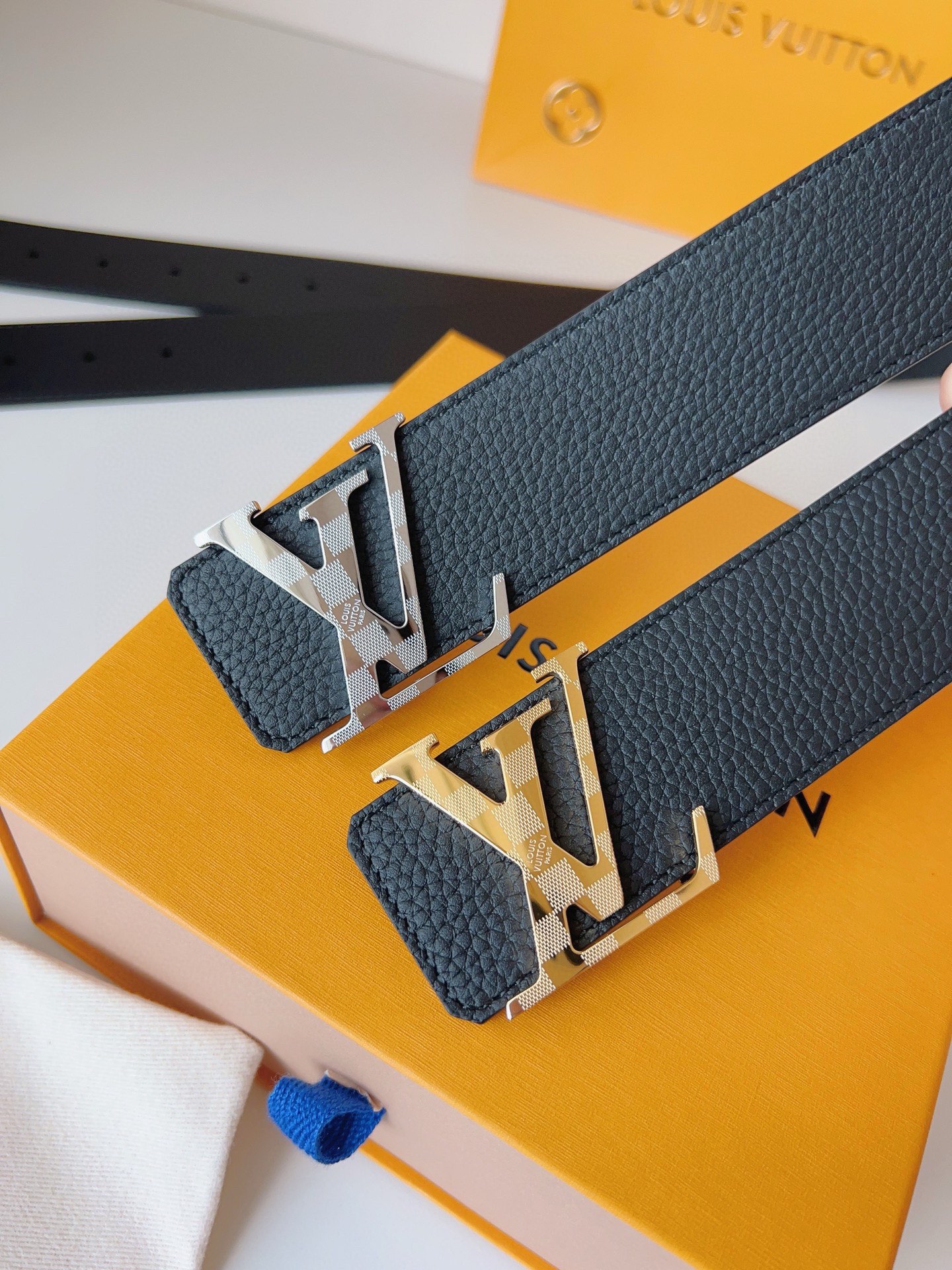 [TOP] Louis Vuitton LV Damier Reversible Belt - 4.0CM