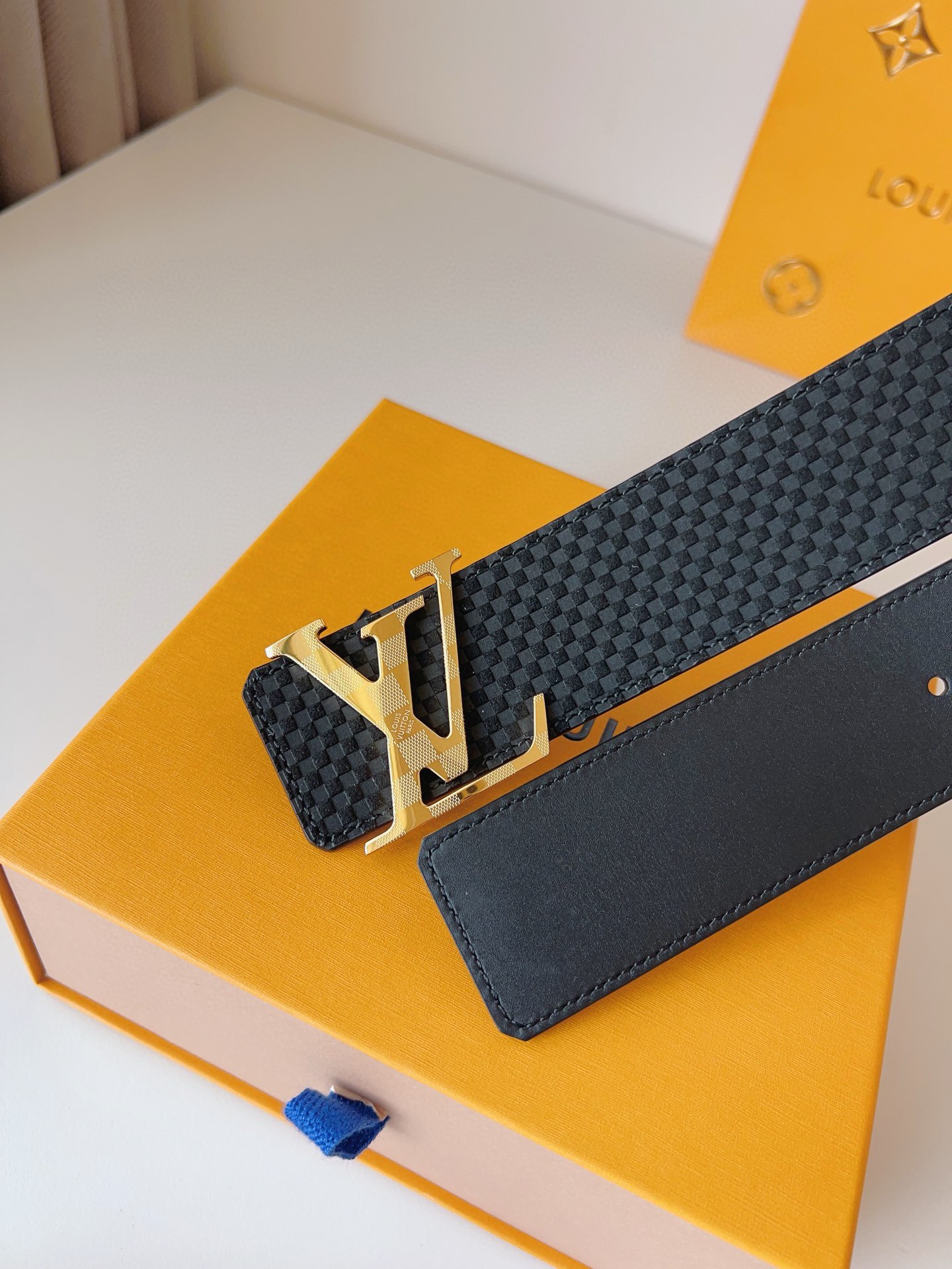 [TOP] Louis Vuitton LV Damier Reversible Belt - 4.0CM