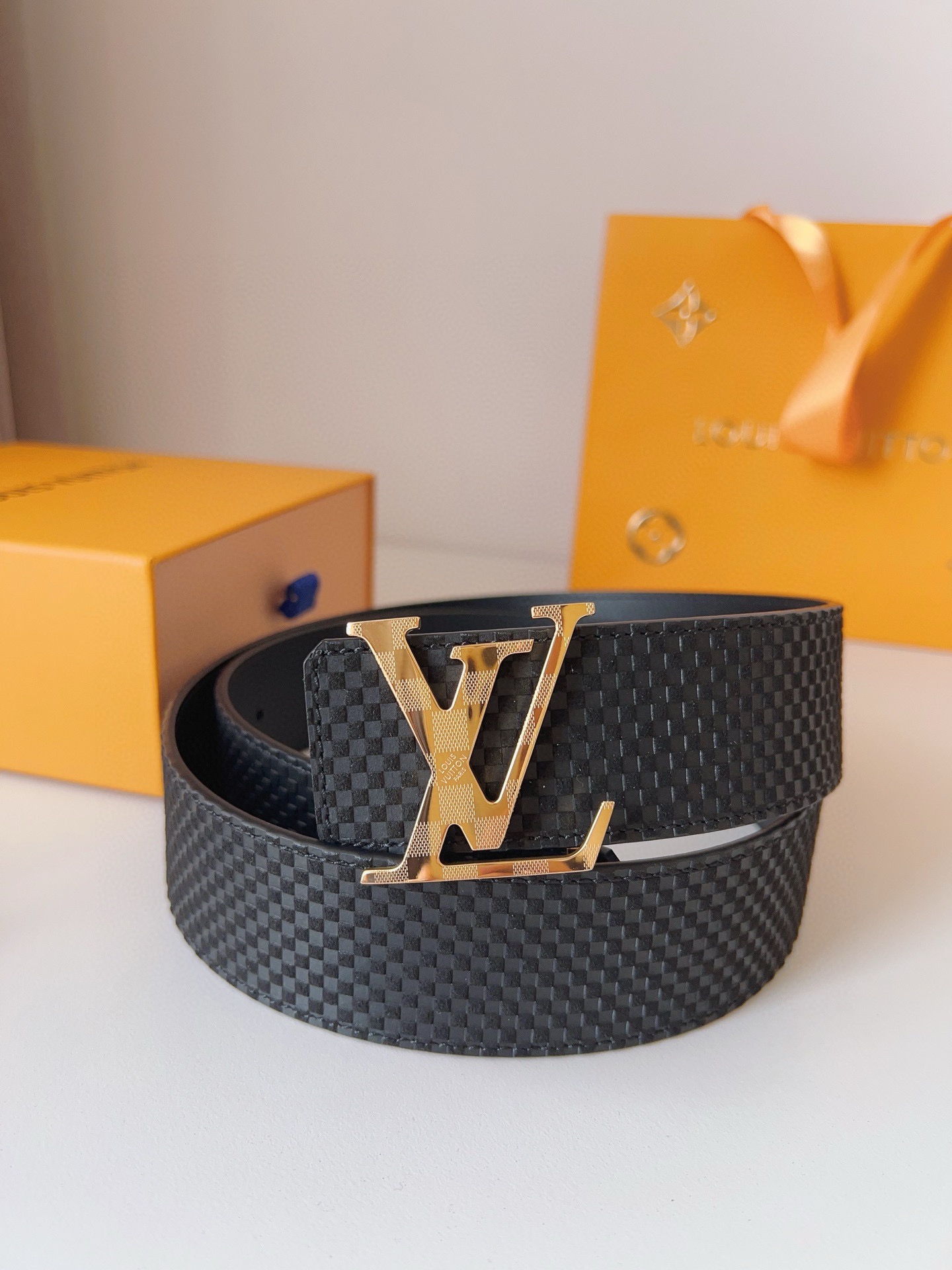 [TOP] Louis Vuitton LV Damier Reversible Belt - 4.0CM