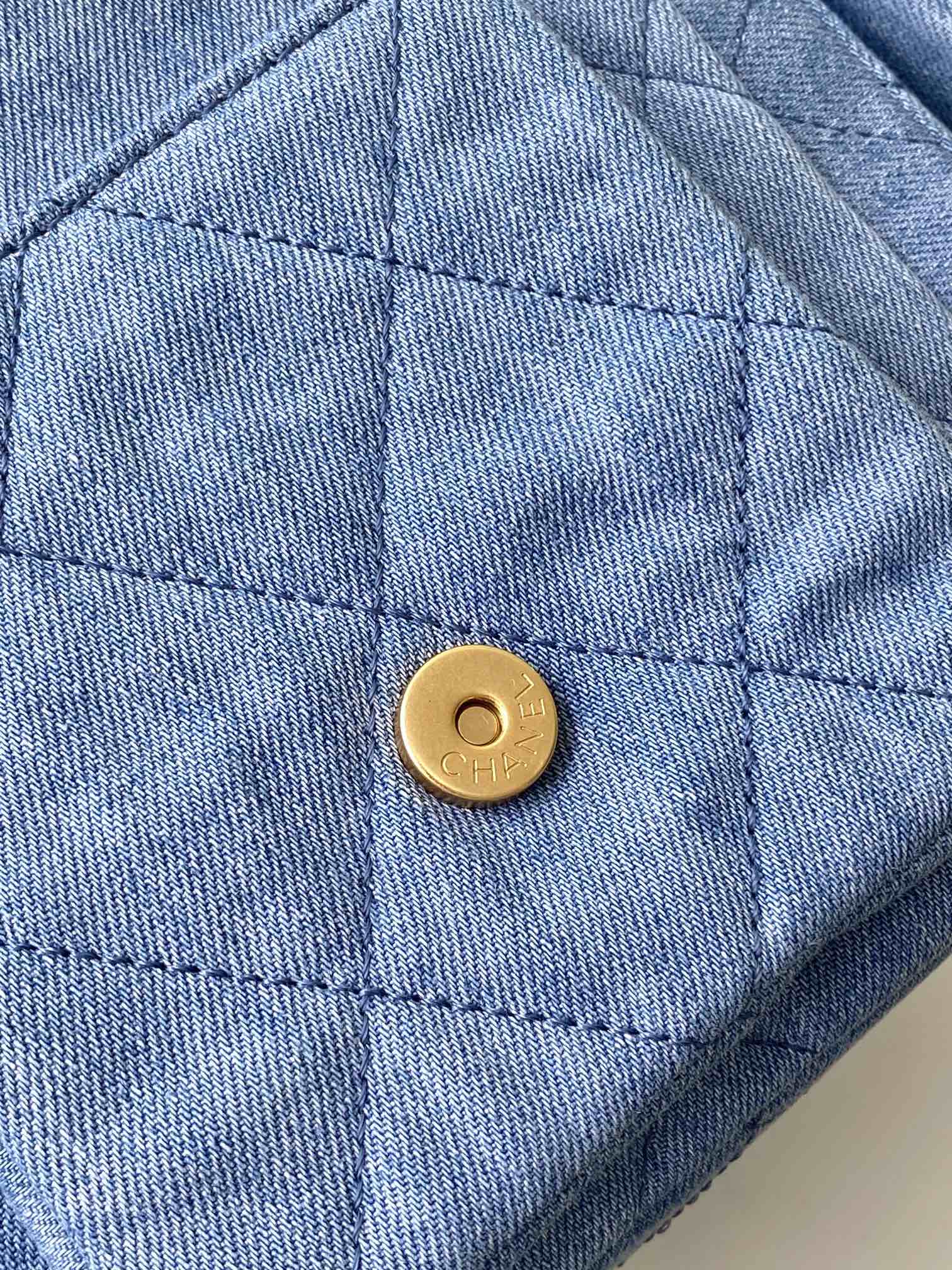 [TOP] CHANEL Hobo Bag Lambskin/Denim 22x31x15cm/27x35x18cm - Denim Blue