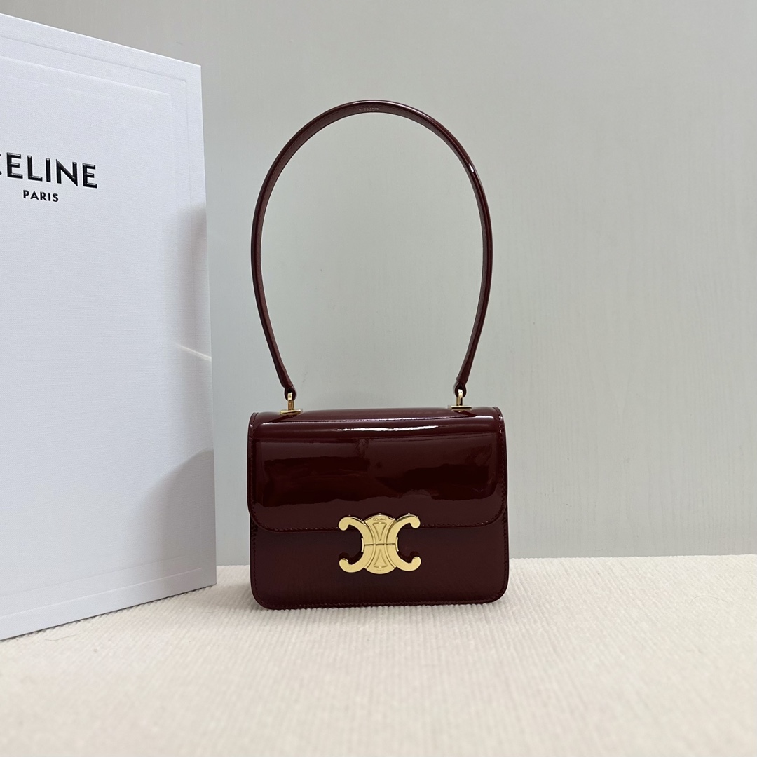 [TOP] CELINE Teen Garance Patent Cowhide Handbag 18.5x13x6cm - 3 Color