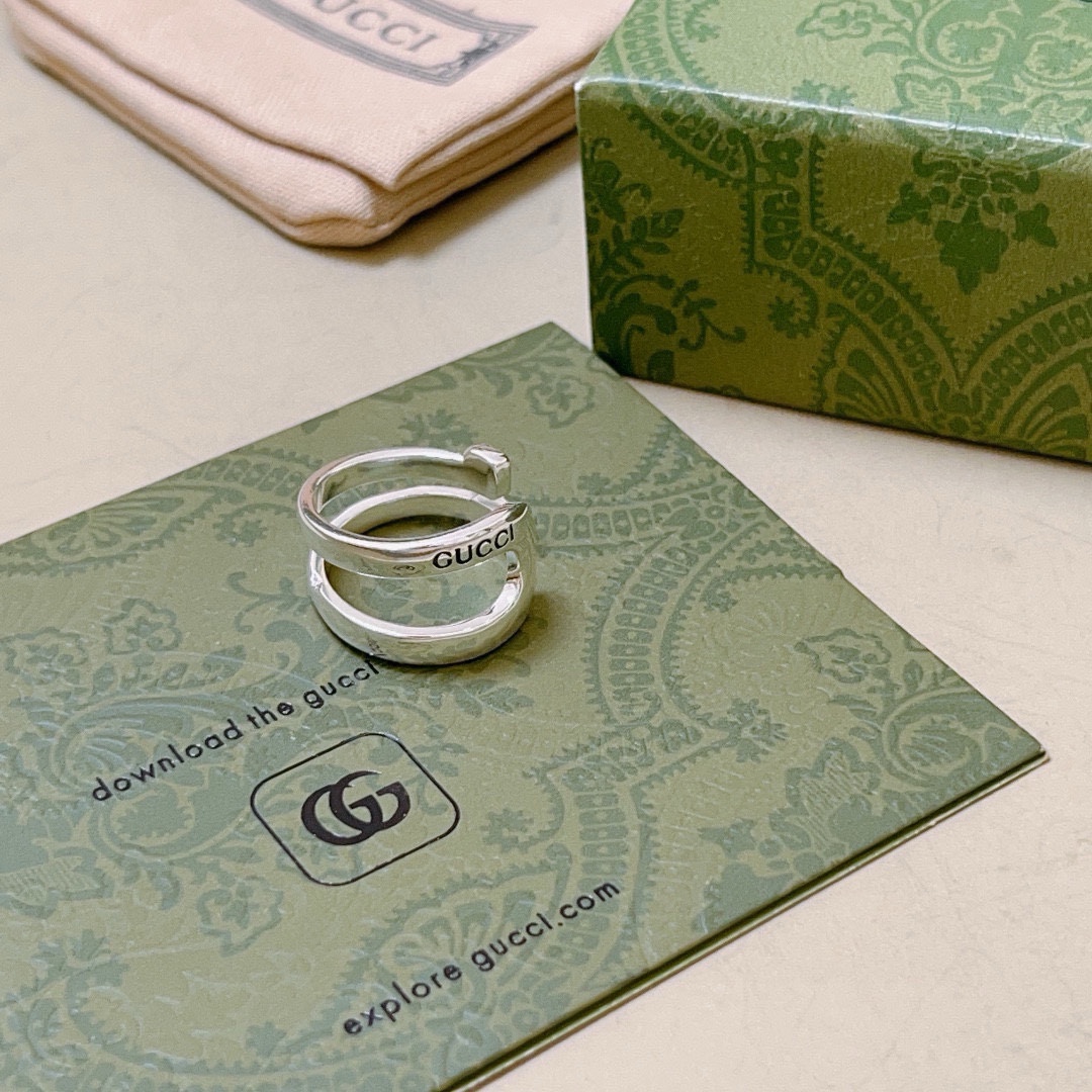 [TOP] GUCCI GG Ring - Silver