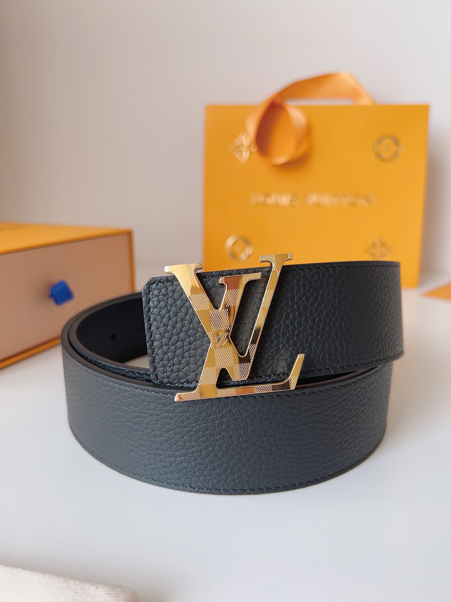 [TOP] Louis Vuitton LV Damier Reversible Belt - 4.0CM