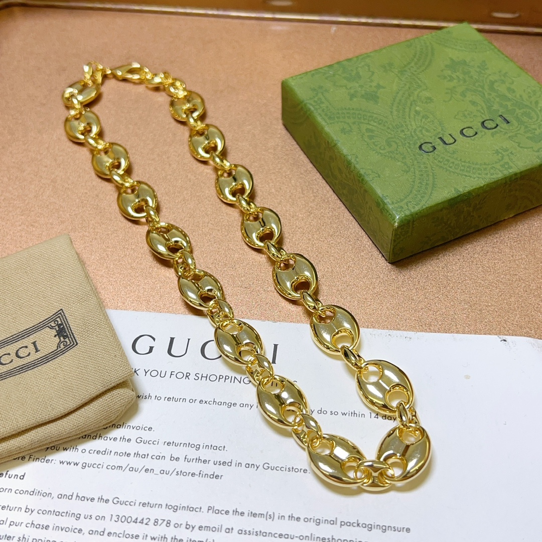 [TOP] GUCCI GG Necklace - Gold