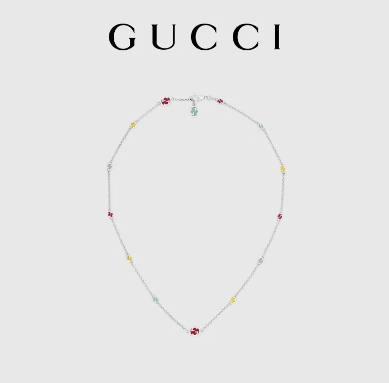 [TOP] GUCCI Necklace + Bracelet - Silver