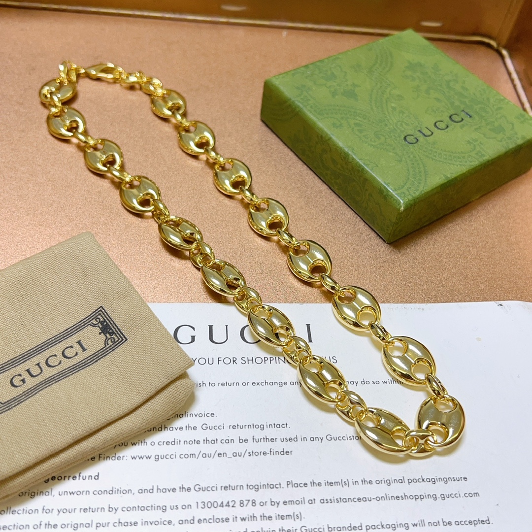 [TOP] GUCCI GG Necklace - Gold