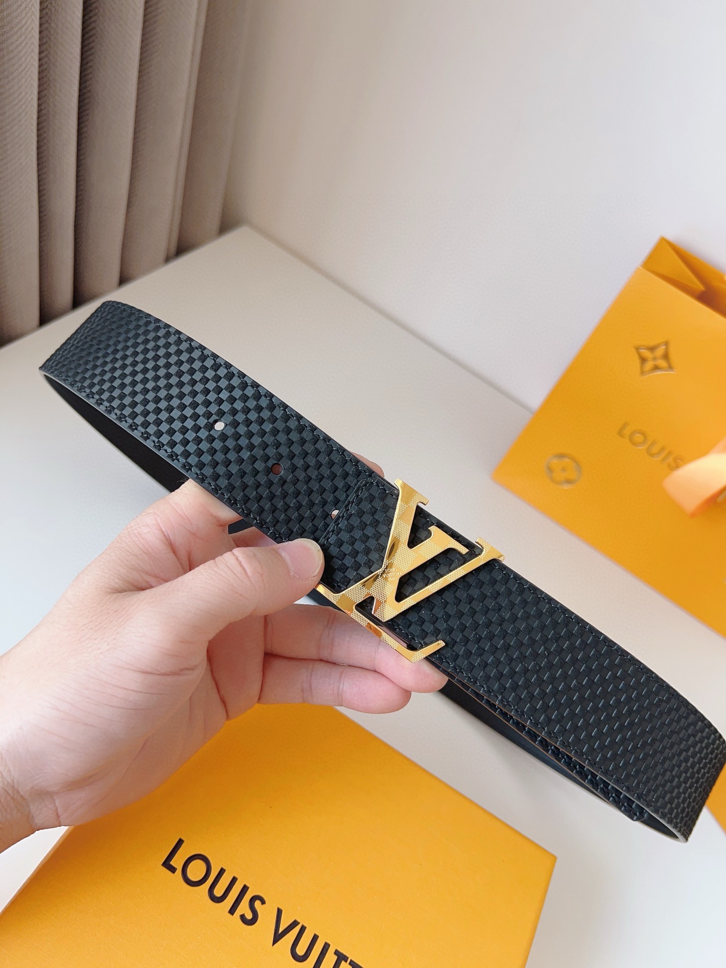[TOP] Louis Vuitton LV Damier Reversible Belt - 4.0CM