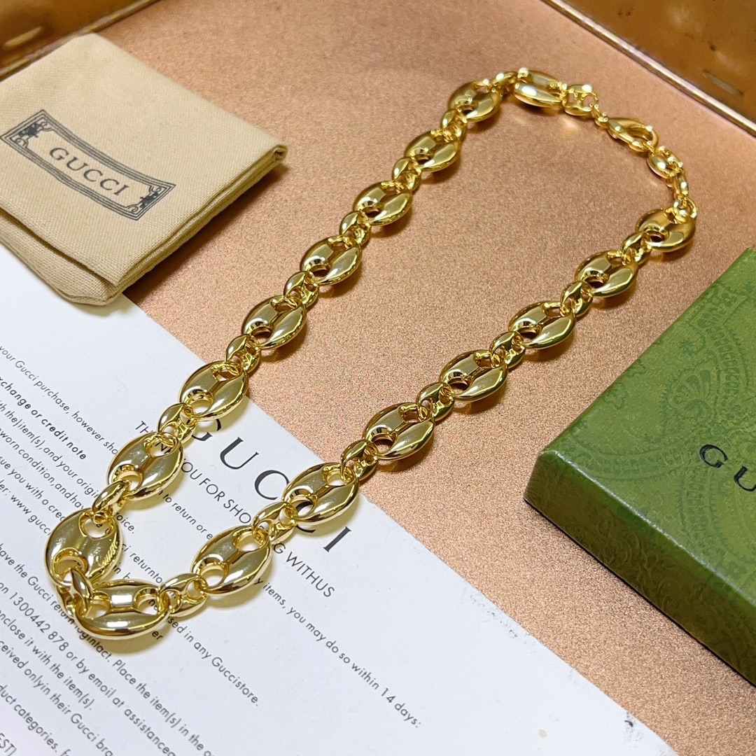 [TOP] GUCCI GG Necklace - Gold