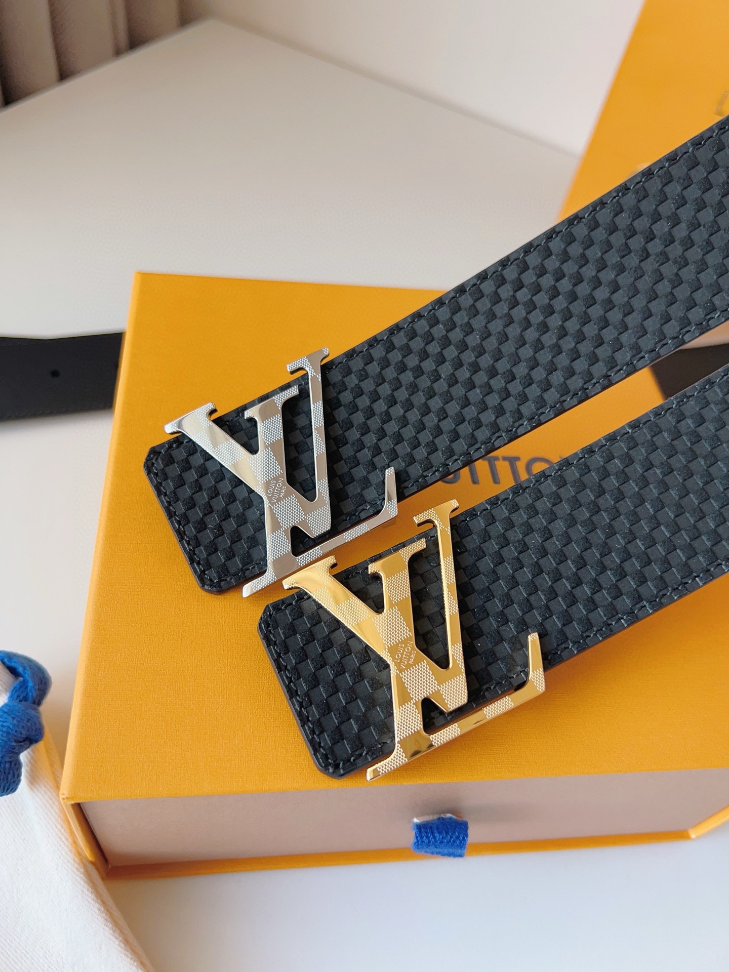 [TOP] Louis Vuitton LV Damier Reversible Belt - 4.0CM