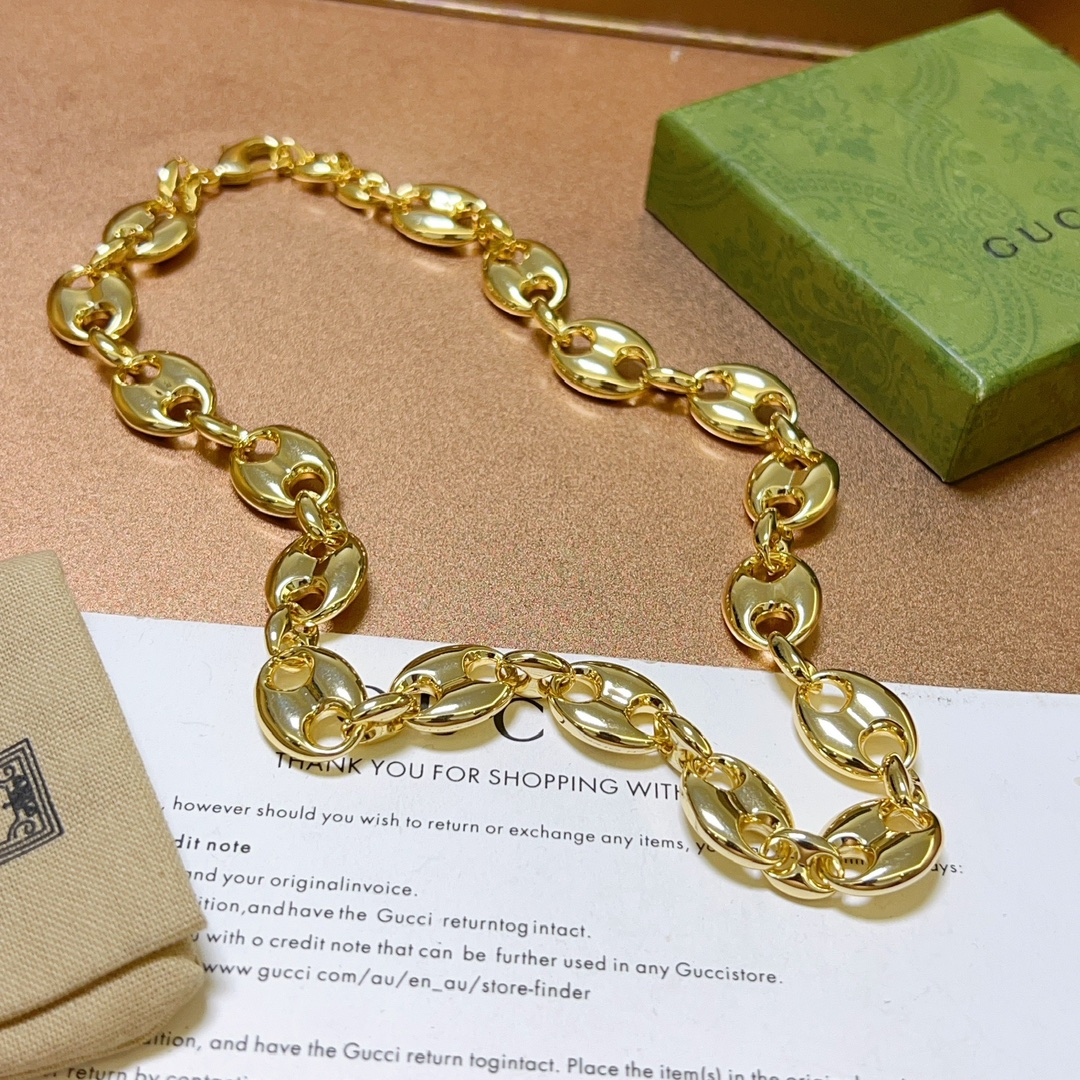 [TOP] GUCCI GG Necklace - Gold