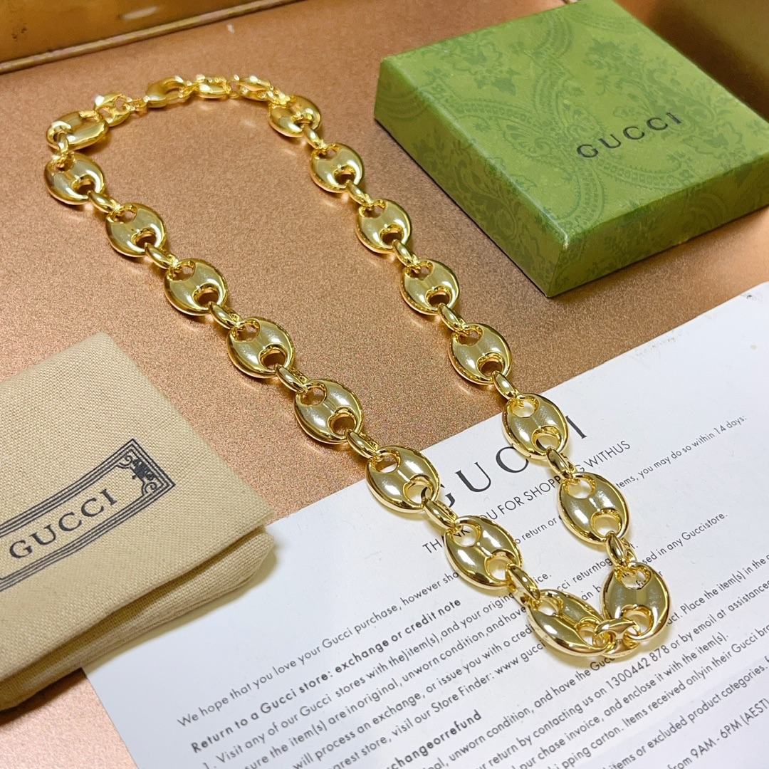 [TOP] GUCCI GG Necklace - Gold